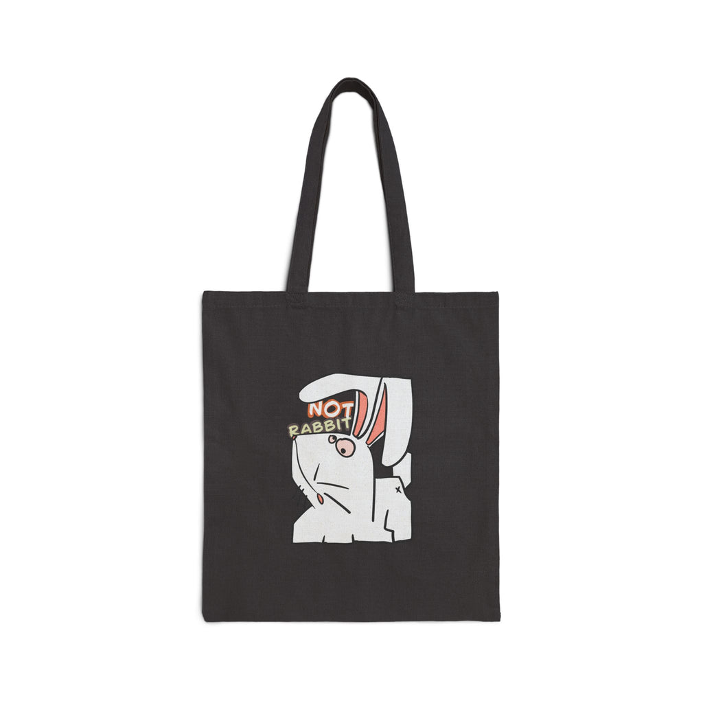 Canvas Tote Bag — Cute Bunny ‘Not Rabbit’ Illustration Eco Shopper