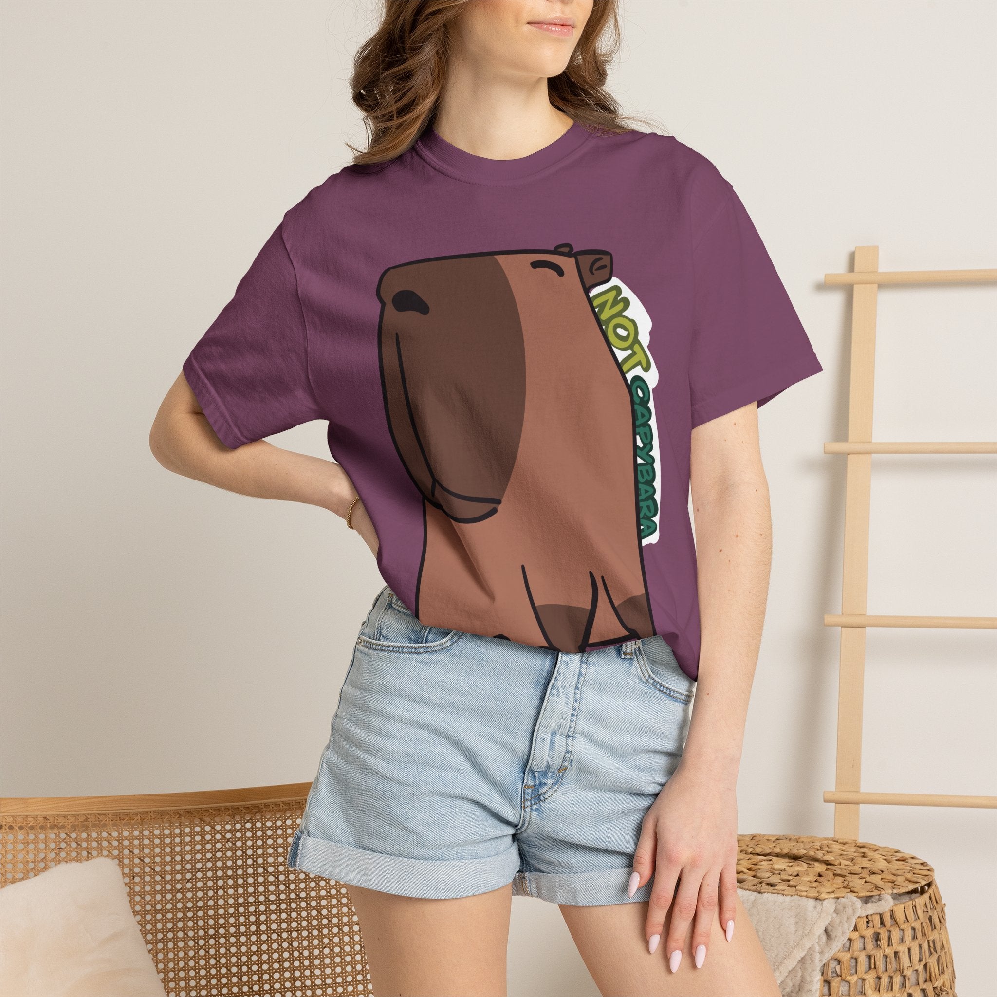 T-shirt Capybara — T-shirt unisexe mignon de dessin animé "Pas un Capybara"
