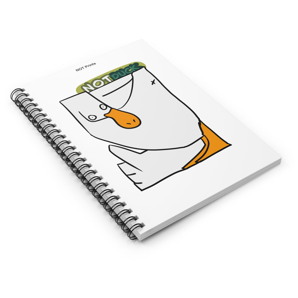 NOT Duck Spiral Notebook — Funny Cartoon Duck Ruled Journal