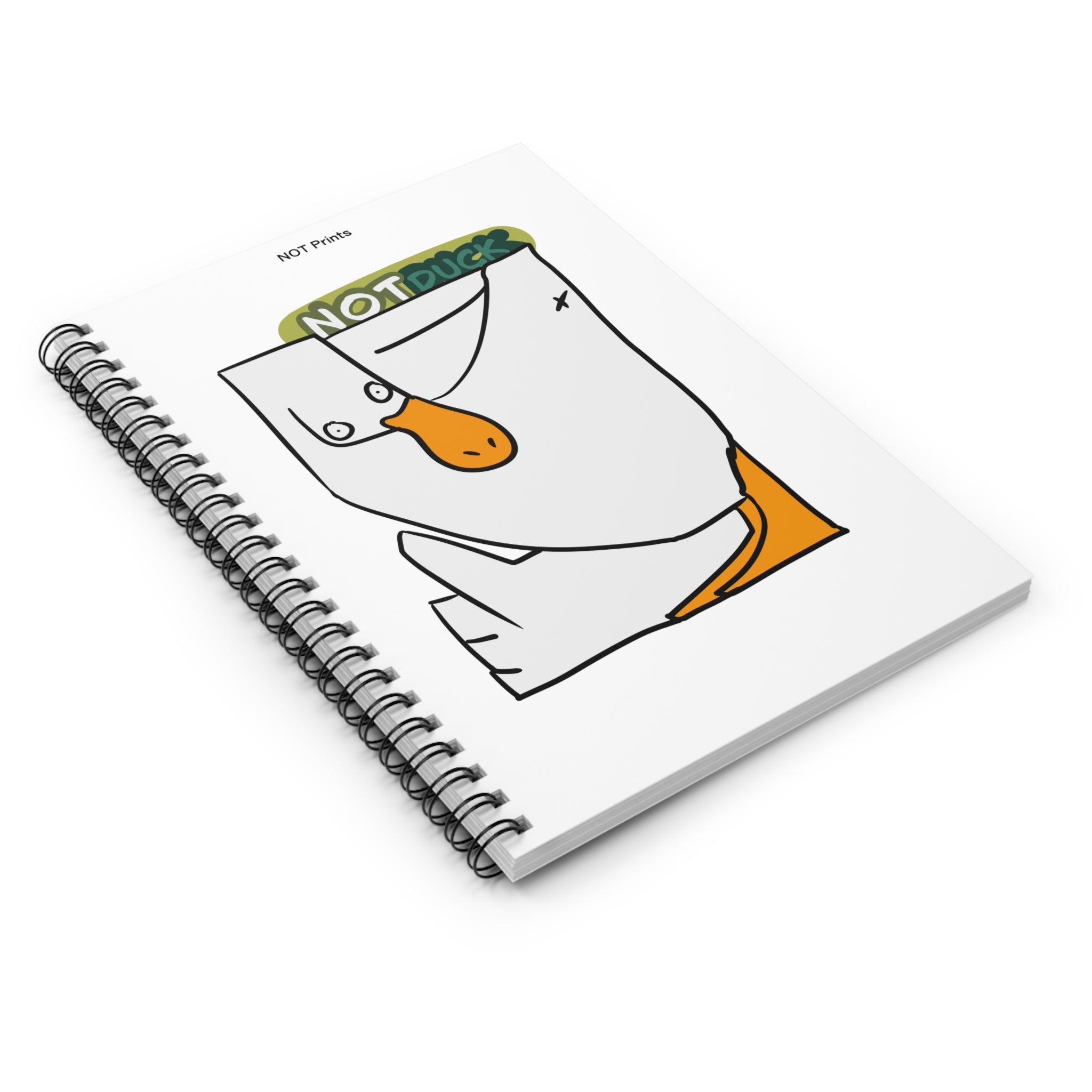 NOT Duck Spiral Notebook — Funny Cartoon Duck Ruled Journal