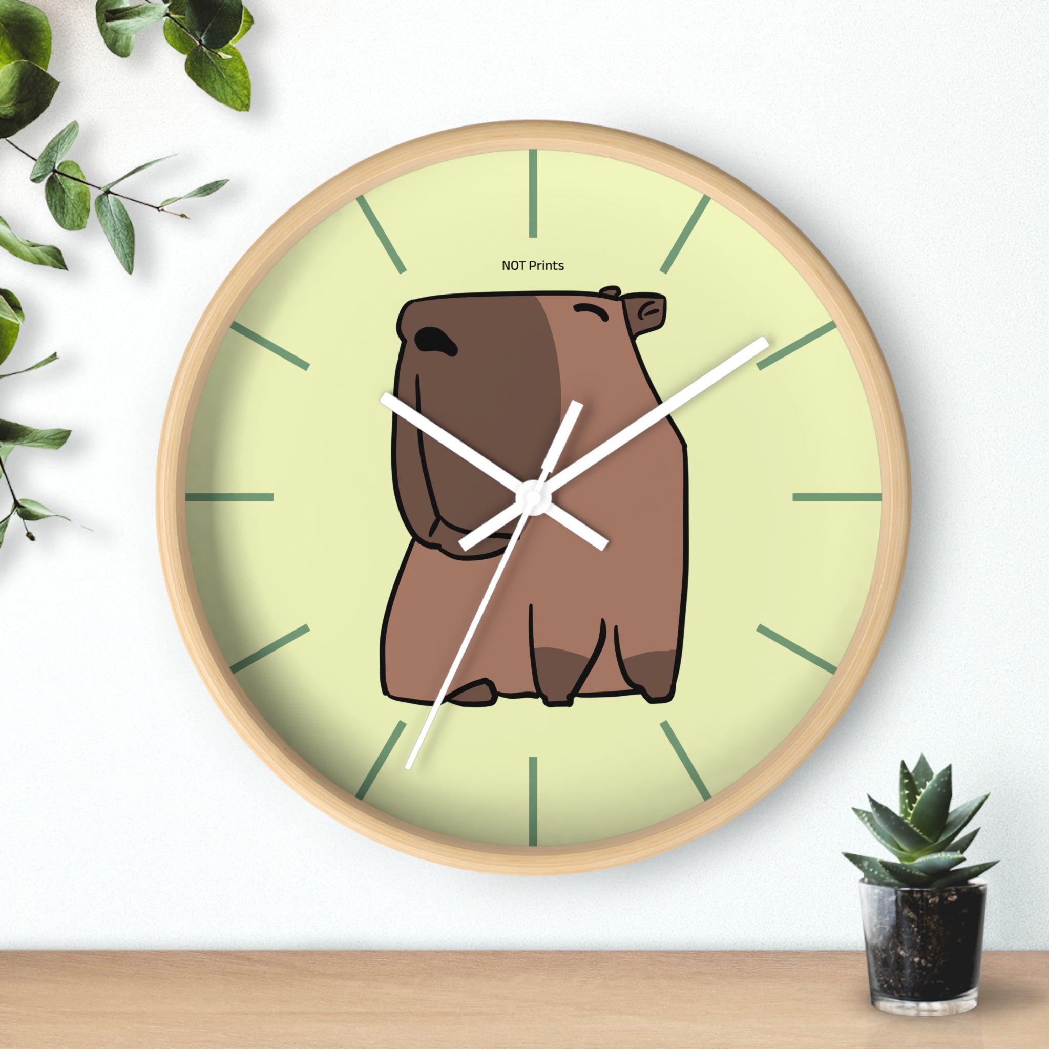 Cute Capybara Wall Clock — Cartoon Animal Clock for Nursery & Home