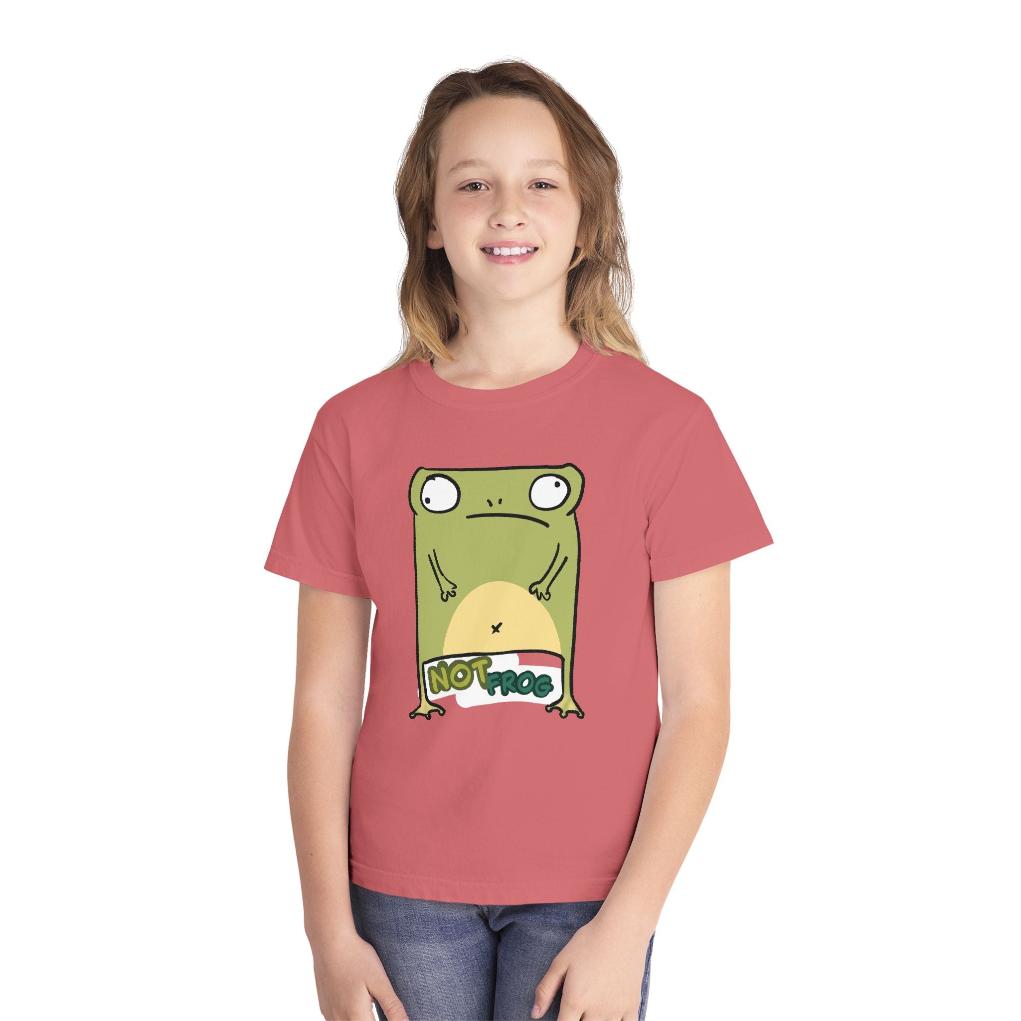 Frog Youth Tee — Cute "No Frog" Cartoon Frog Graphic Shirt