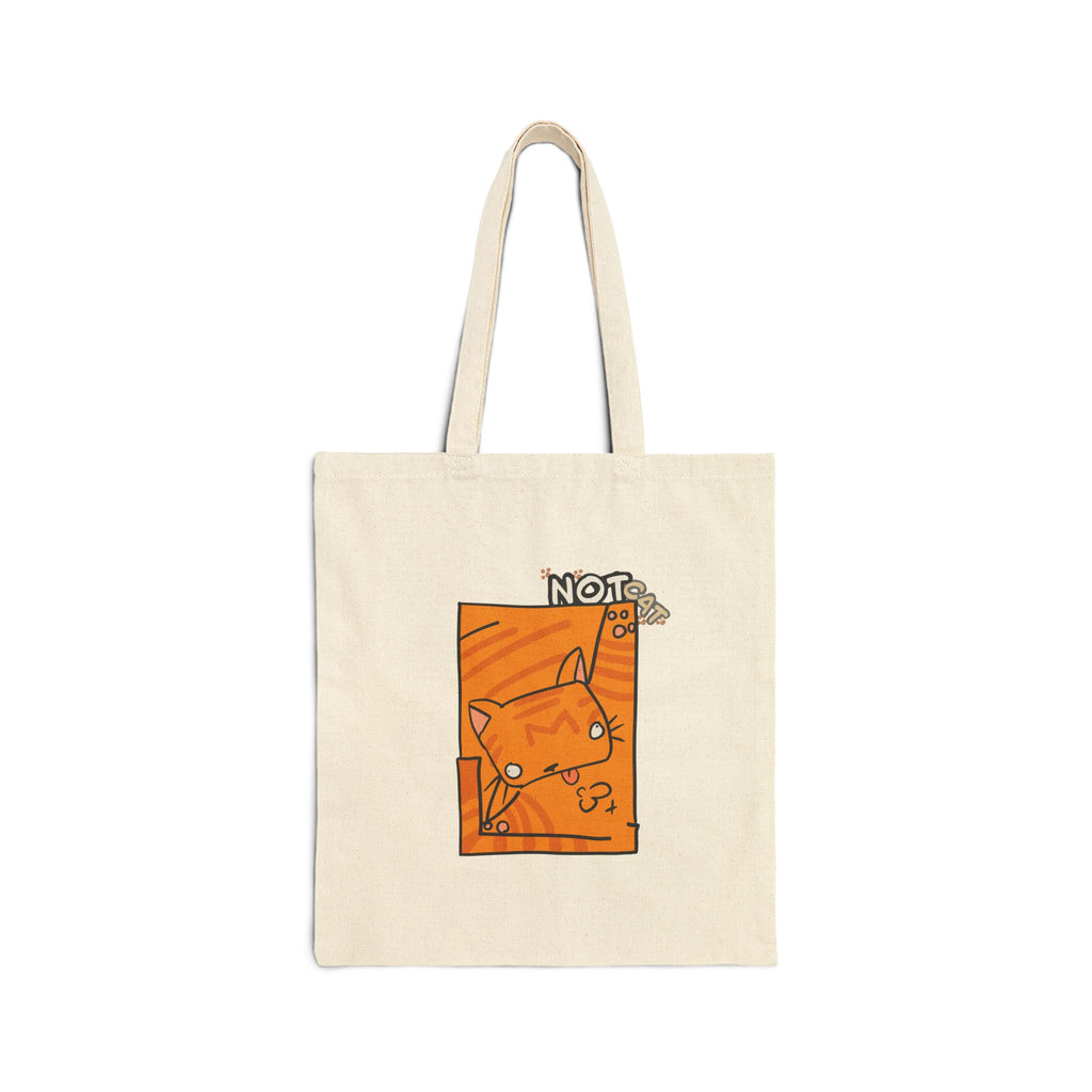 Cute Orange Cat 'Not Cat' Canvas Tote Bag — Cute Kitty Shopper Tote