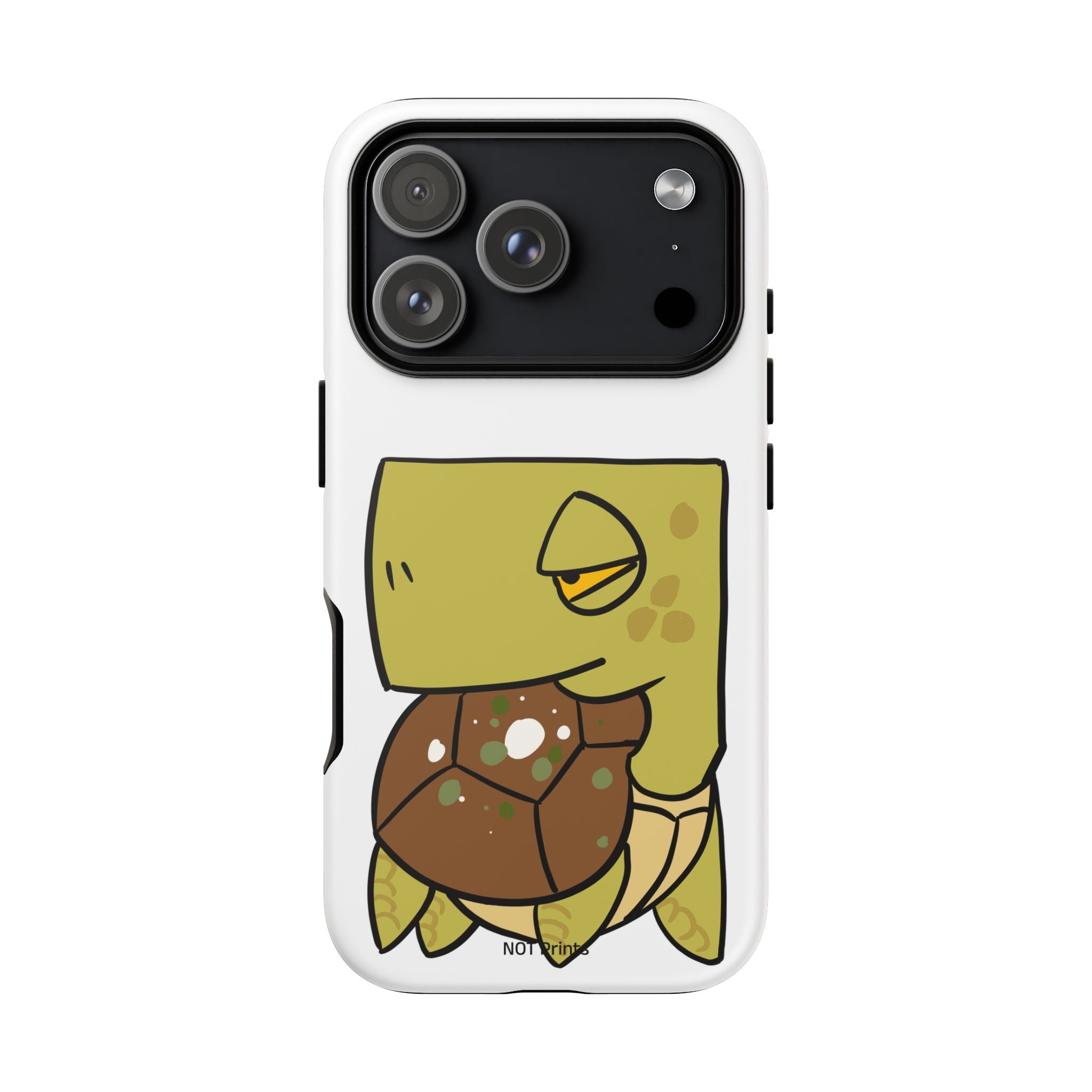 Turtle Tough Phone Case — Cute Grumpy Turtle Protective Cover