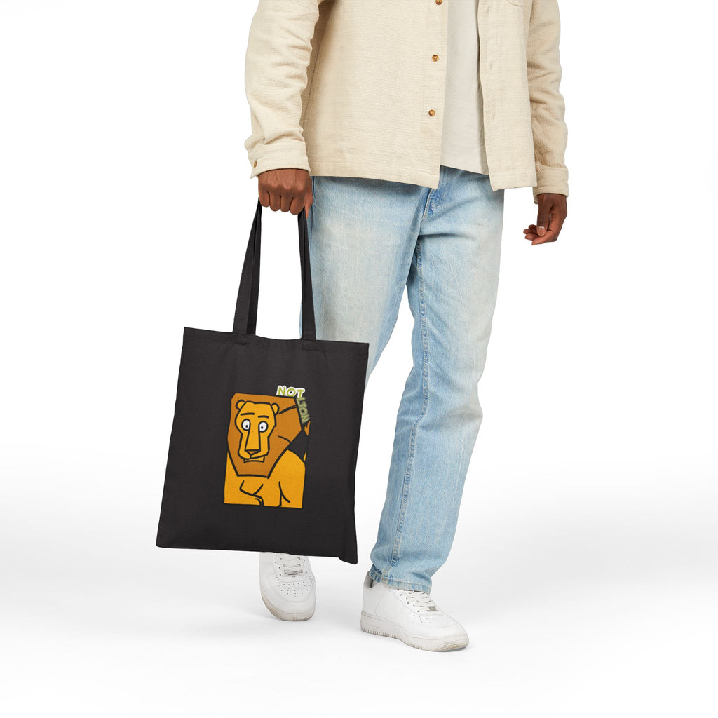 Tote Bag — Cute Cartoon "Not Lion" Canvas Tote for Eco-Friendly Everyday Use