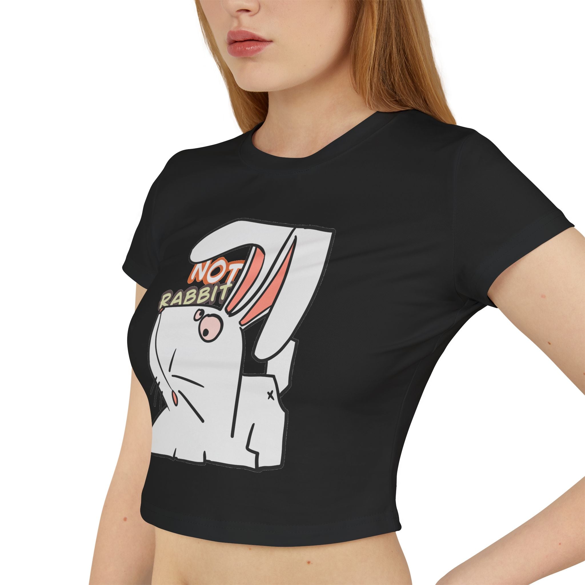 Rabbit Cute Graphic Baby Tee | "Not Rabbit" Women's Crop Tee