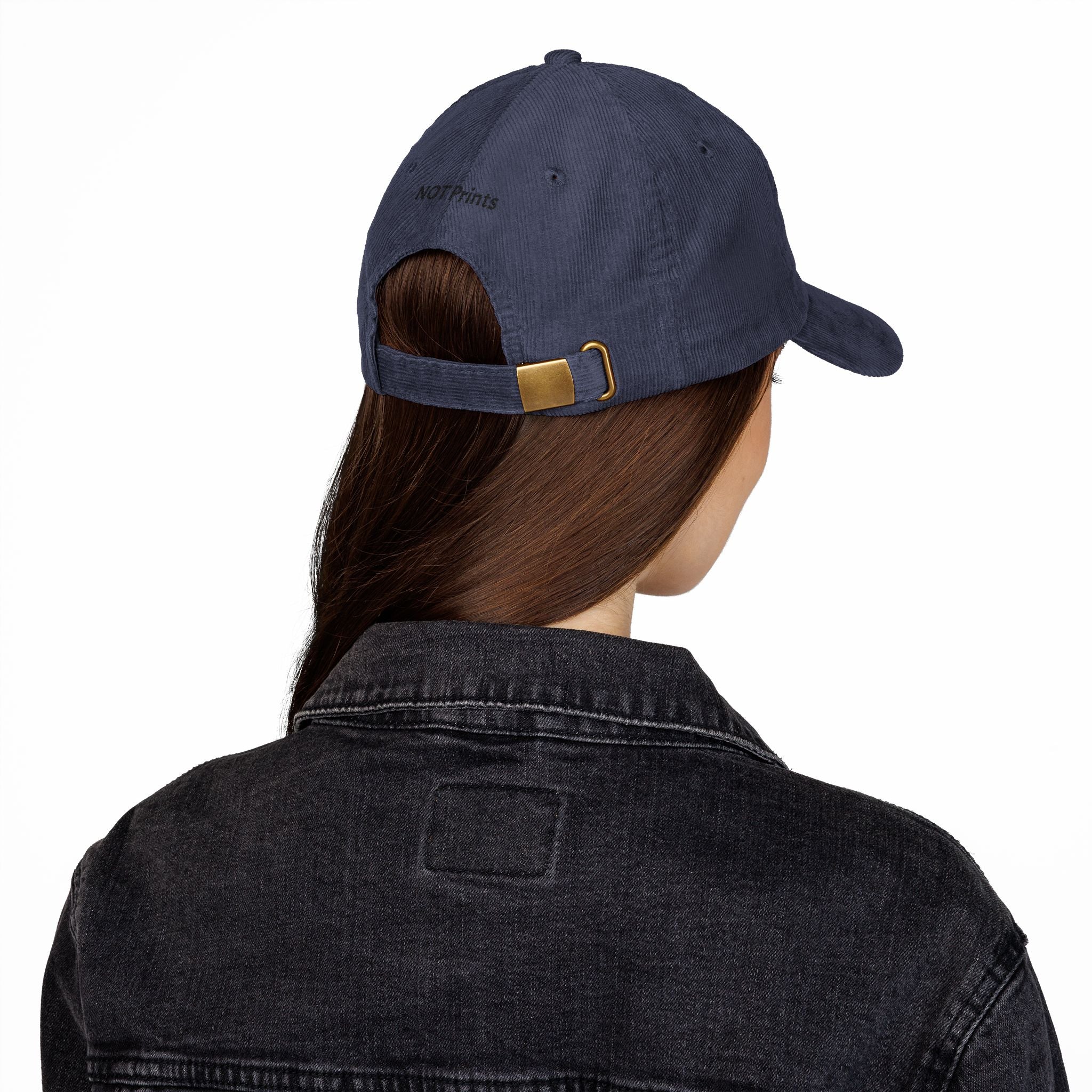 Casquette de baseball en velours côtelé – Motif « Not Capybara » brodé