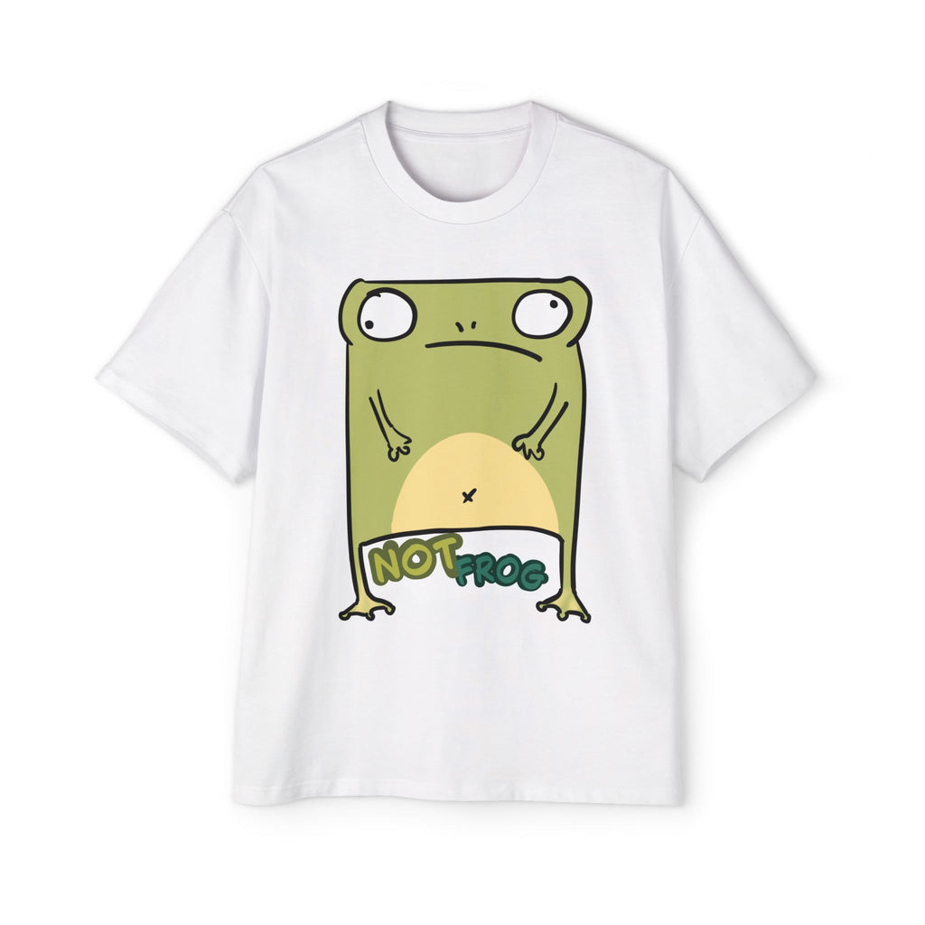 Funny 'Not Frog' Graphic Tee — Cute Cartoon Amphibian Oversized Shirt