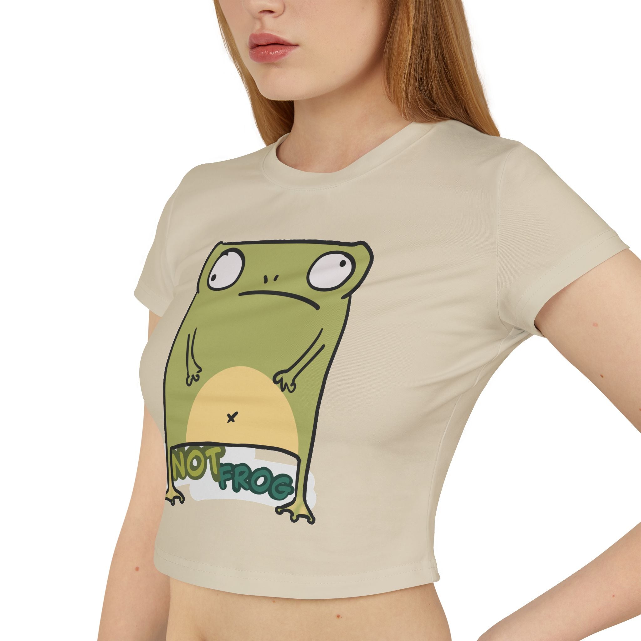 Frog Women's Baby Tee — Cute "Not Frog" Graphic Crop T‑Shirt
