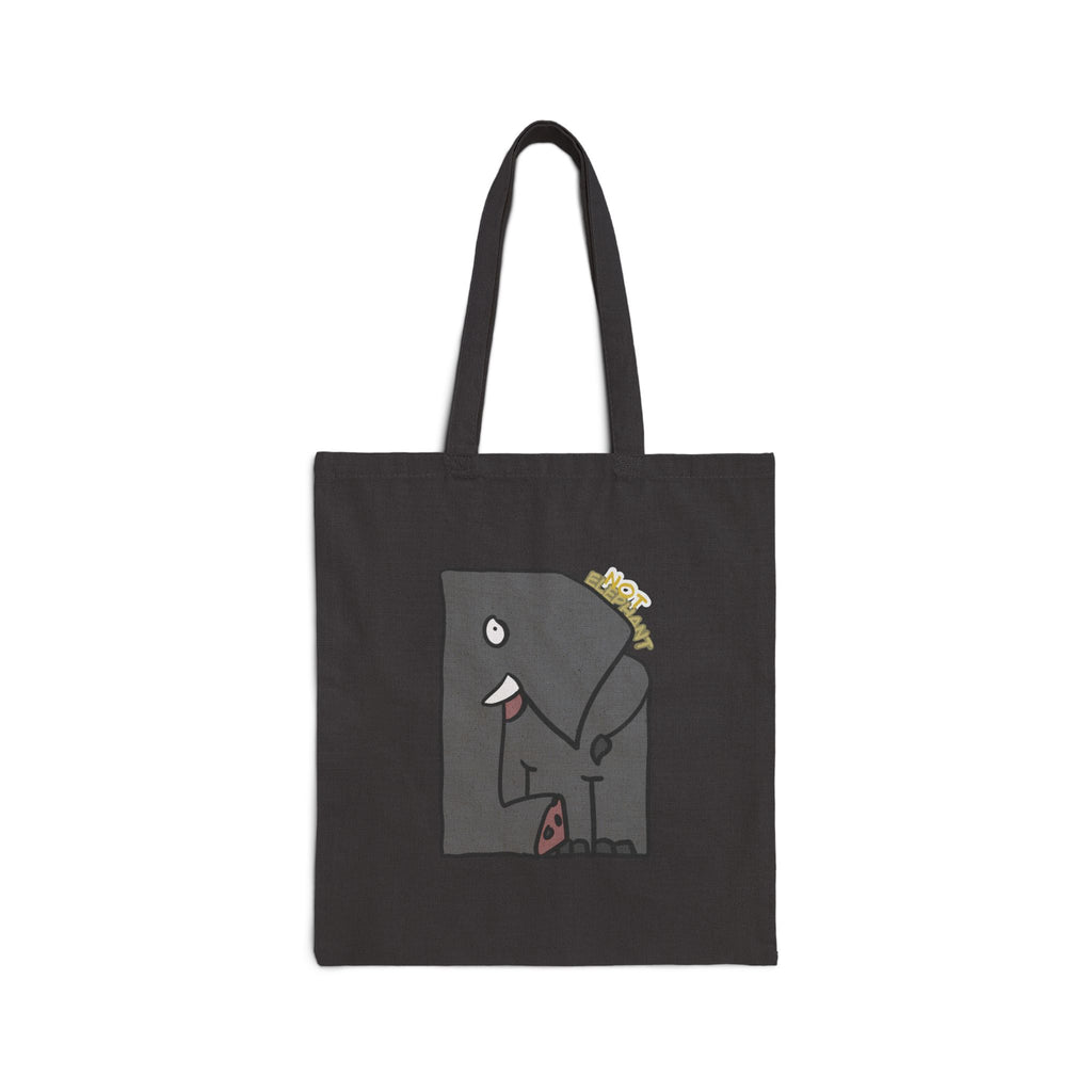 Sac fourre-tout Éléphant — Sac fourre-tout en toile de coton mignon avec le dessin animé « Pas un éléphant »