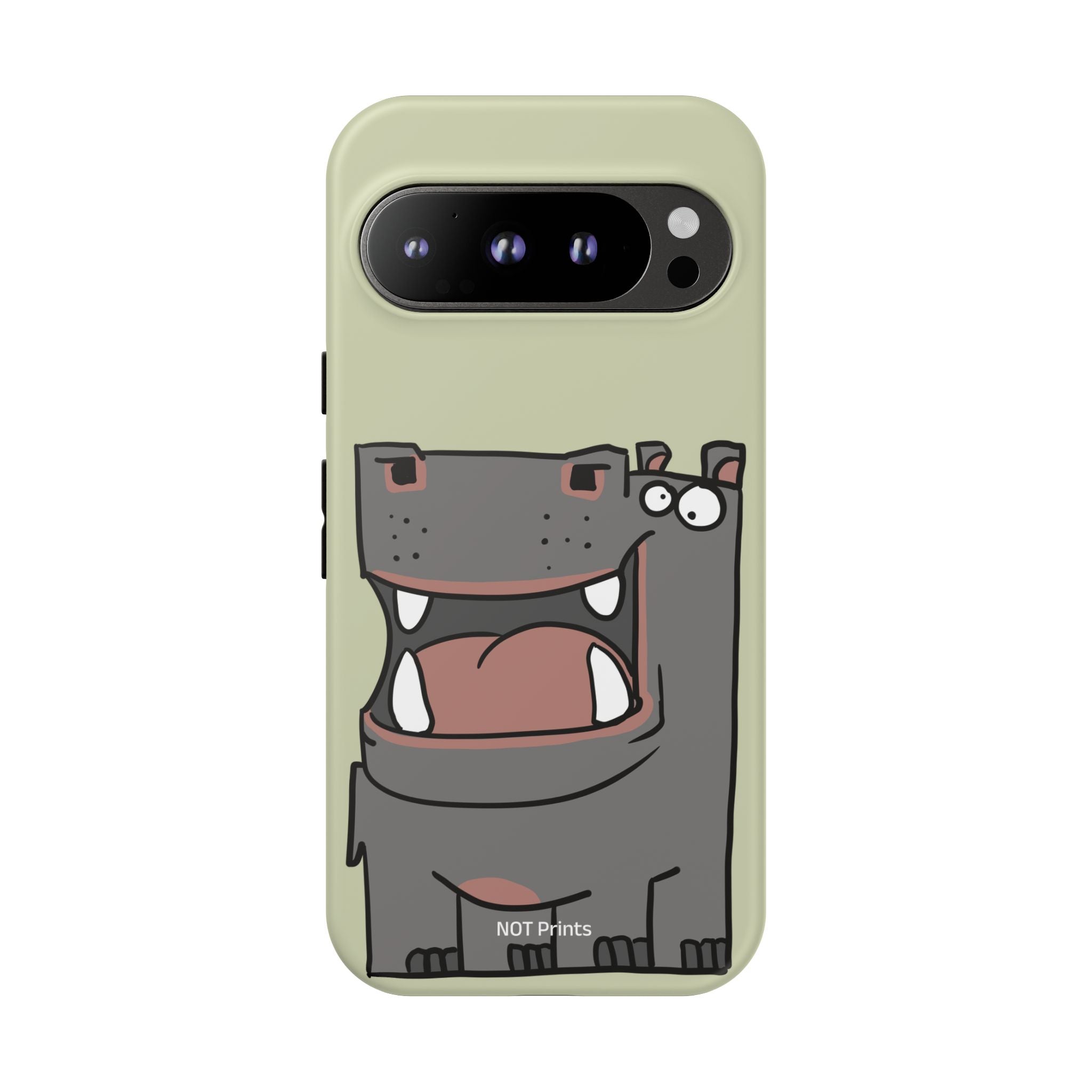 Hippo Cartoon Phone Case — Cute Happy Hippo Protective iPhone Cover