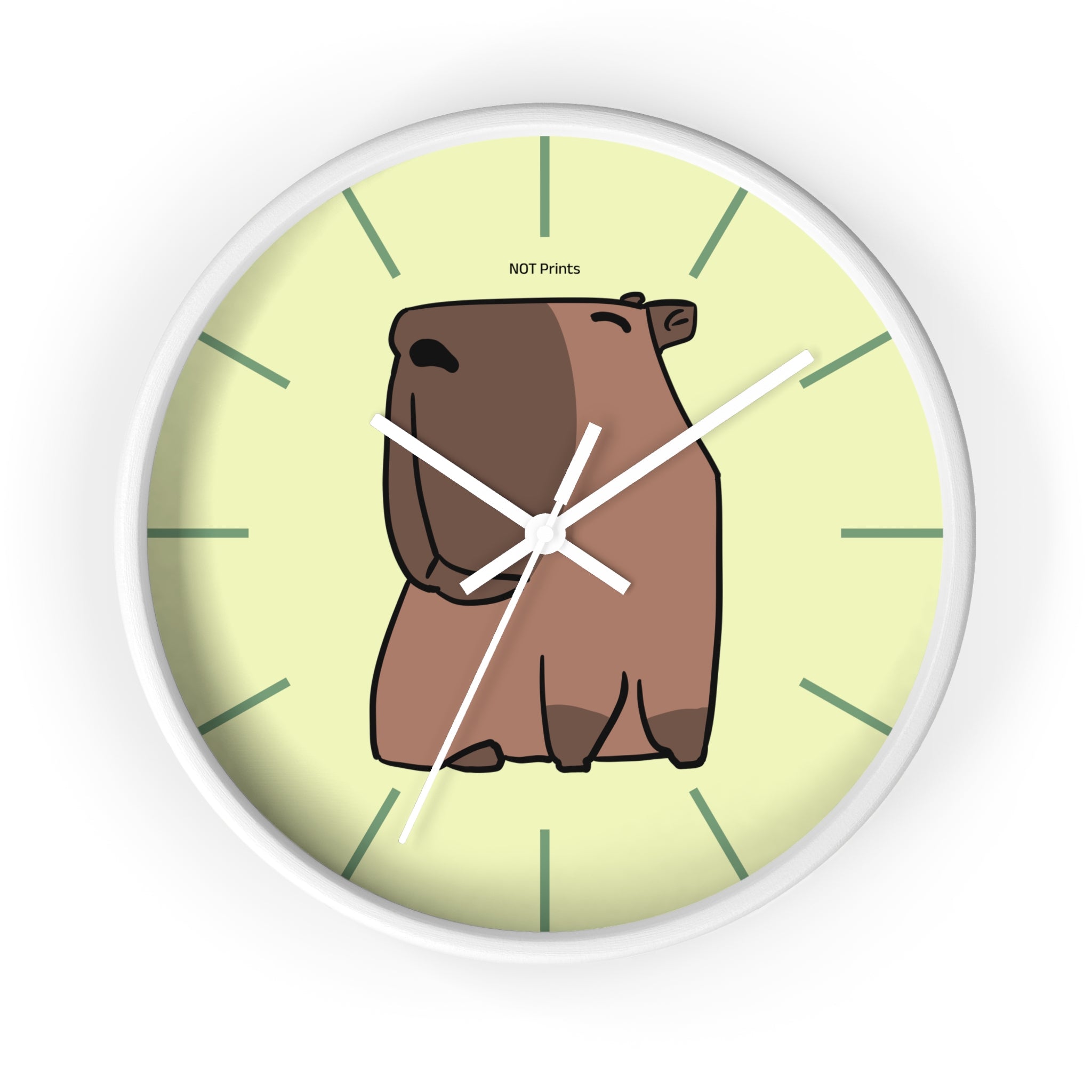 Jolie horloge murale Capybara — Horloge animale de dessin animé pour chambre d'enfant et maison