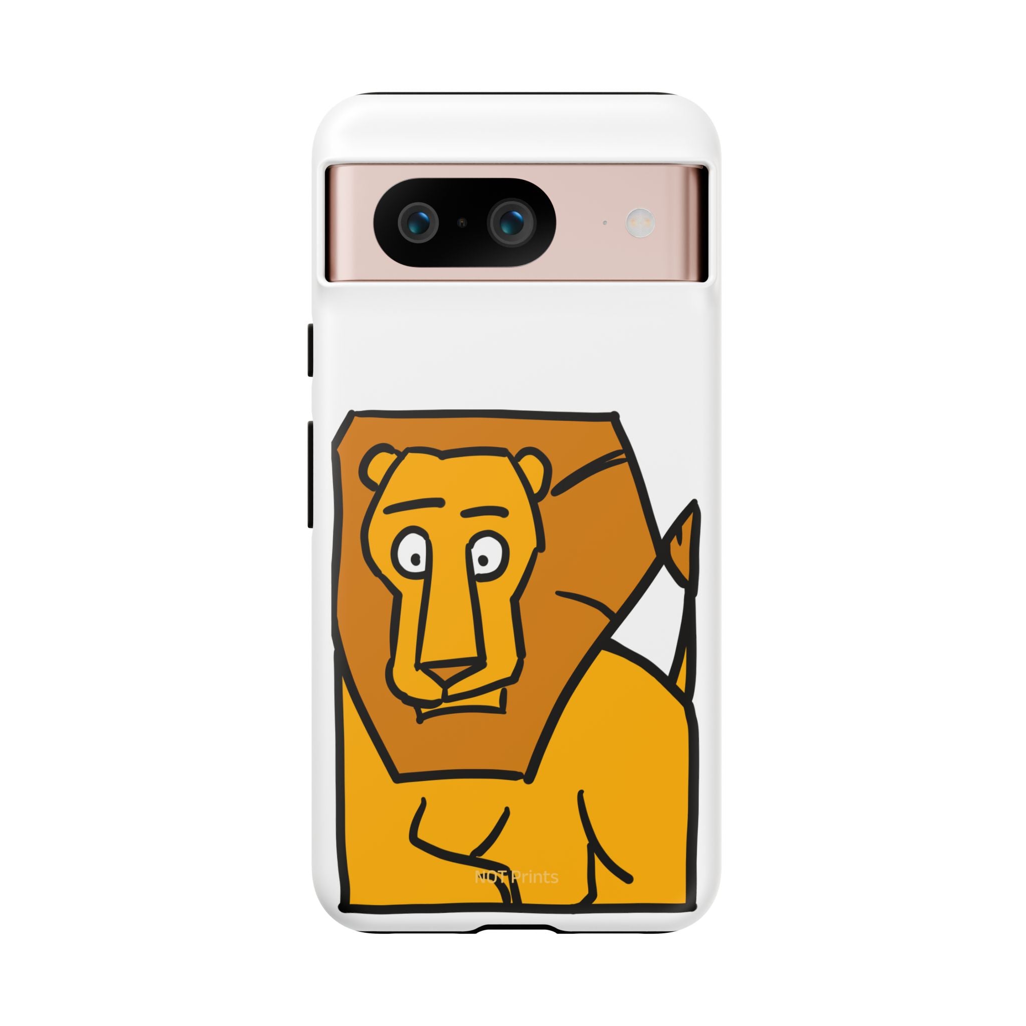 Lion Illustration Phone Case — Cute Bold Cartoon Lion Protective Cover