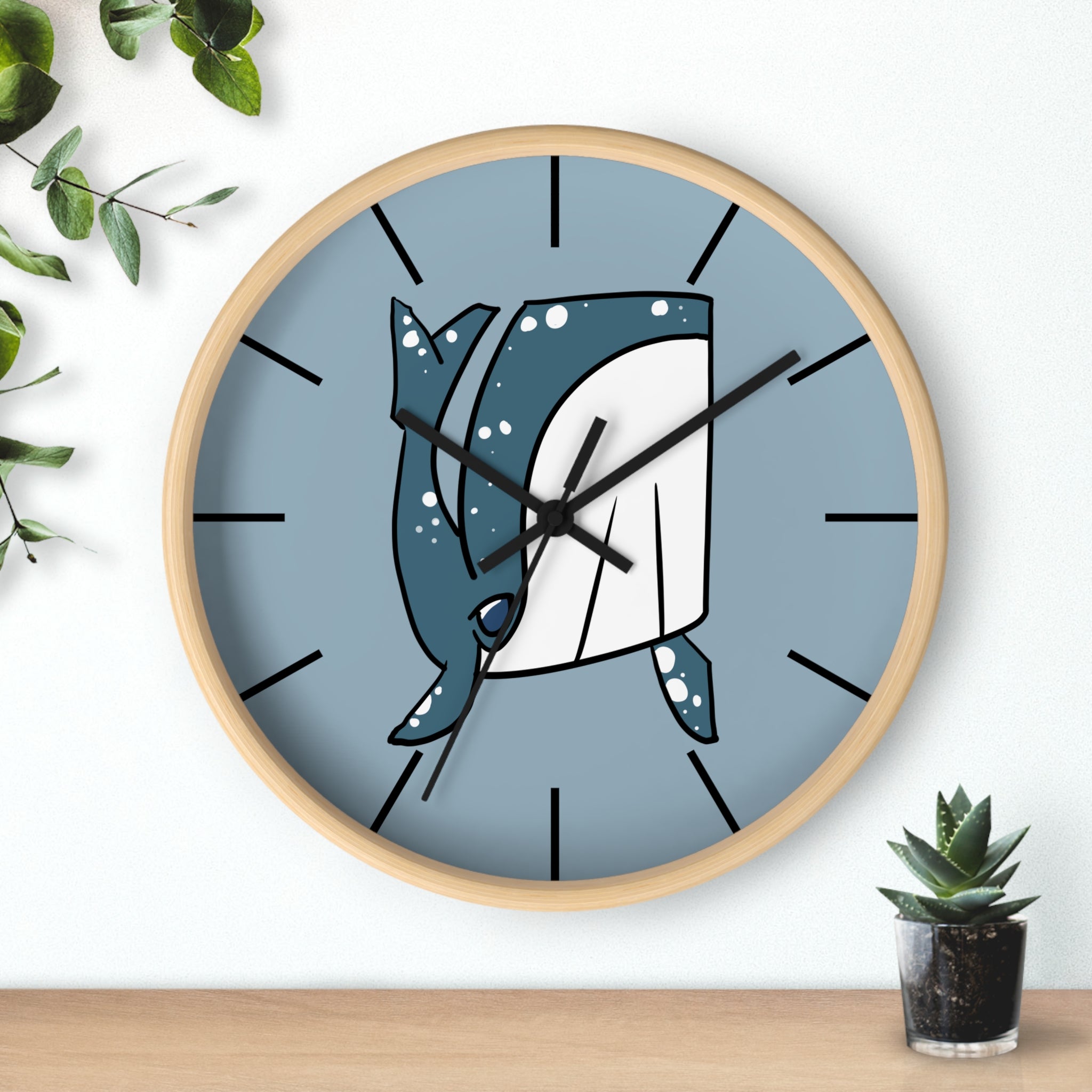 Whale Shark Wall Clock — Cute Nautical Ocean Decor, Marine Life Gift
