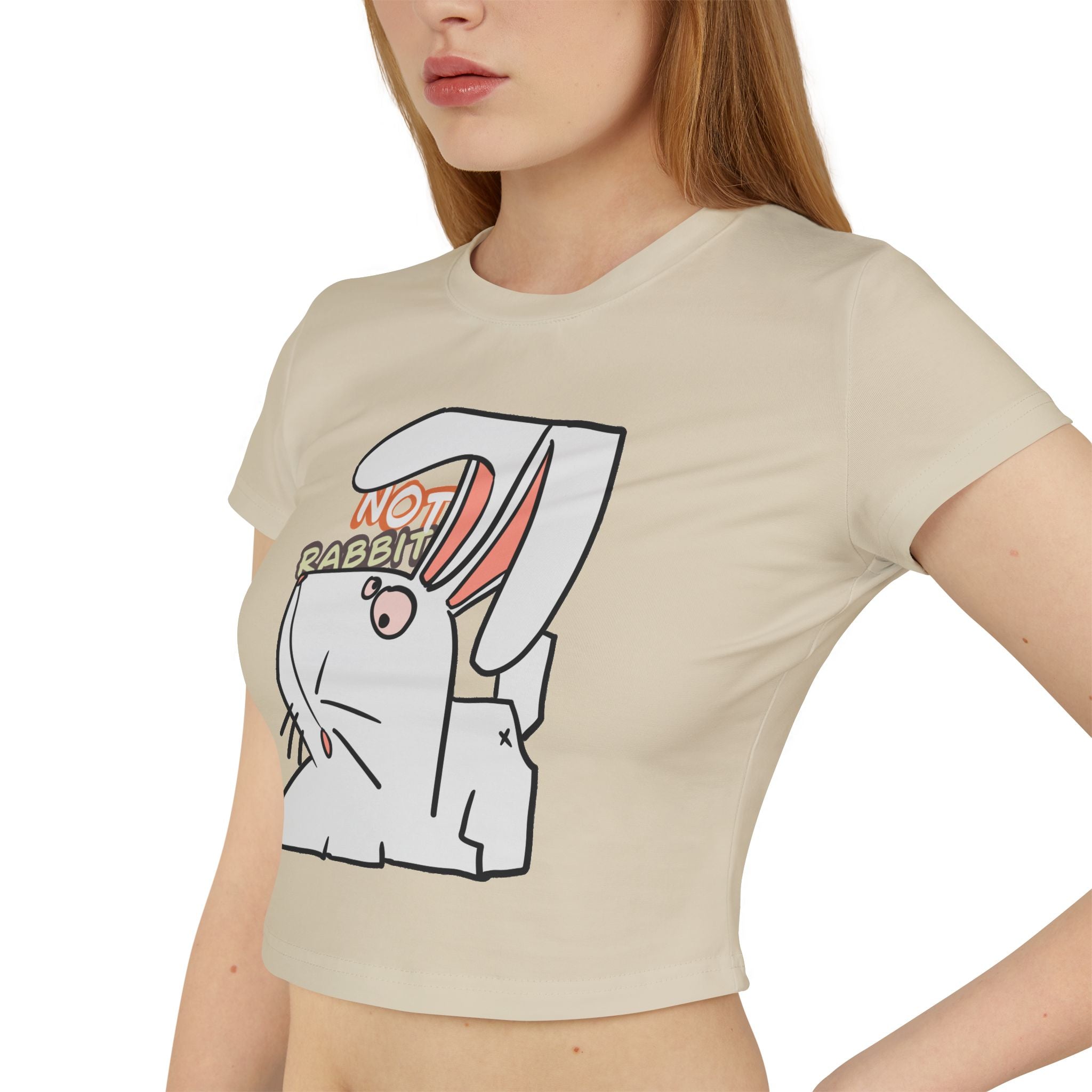 Rabbit Cute Graphic Baby Tee | "Not Rabbit" Women's Crop Tee