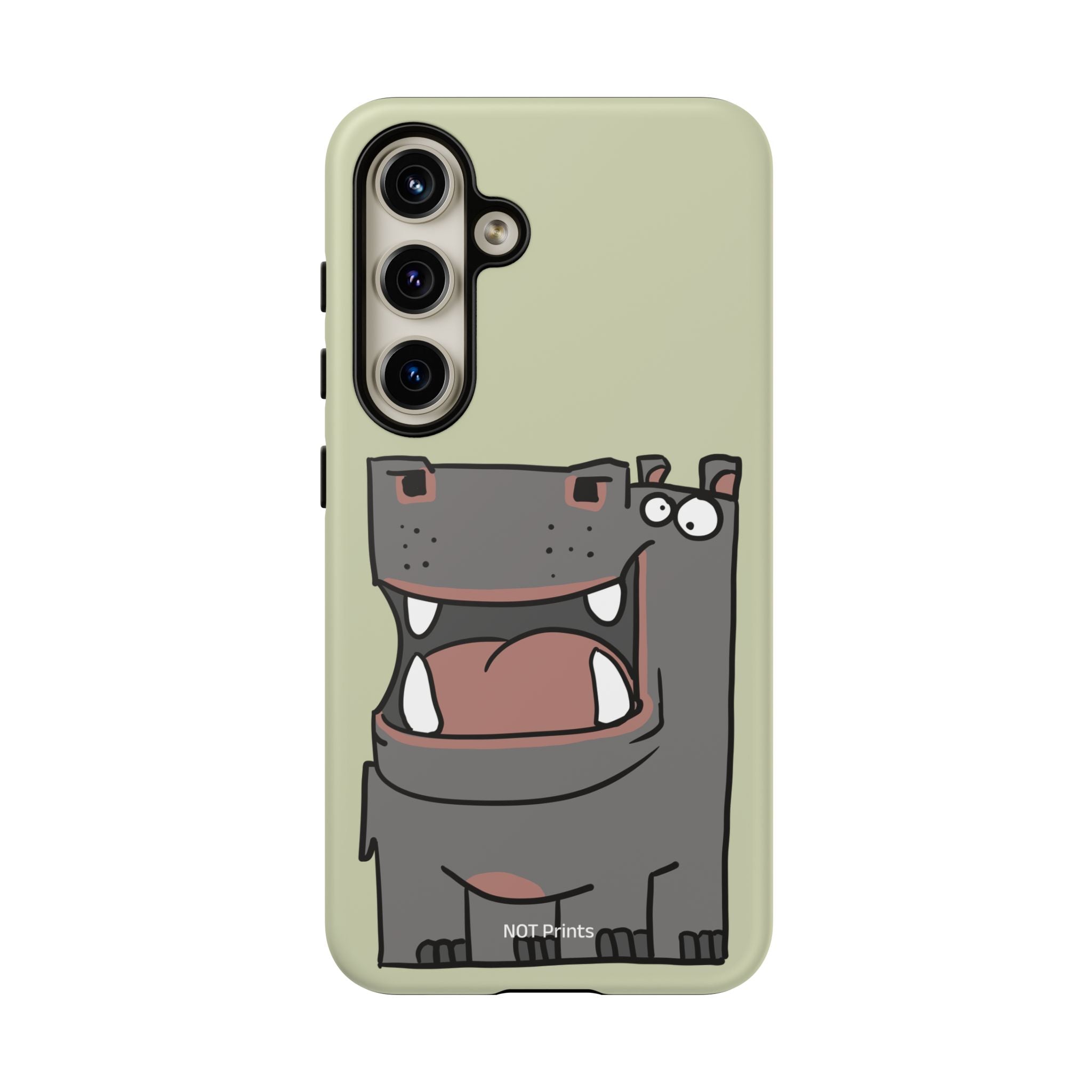 Hippo Cartoon Phone Case — Cute Happy Hippo Protective iPhone Cover