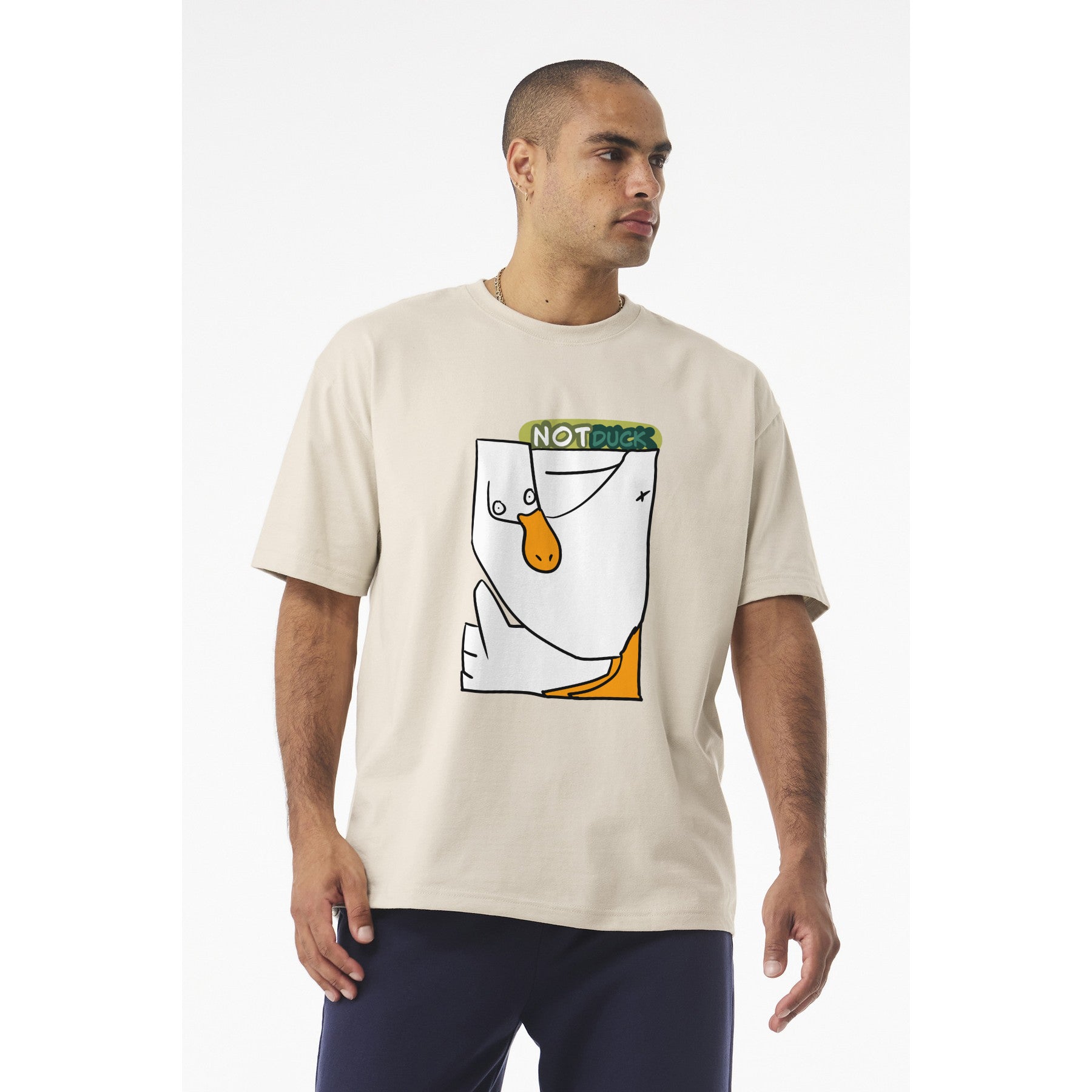 Duck Graphic Tee — 'NOT DUCK' Playful Cartoon Duck Pocket Design