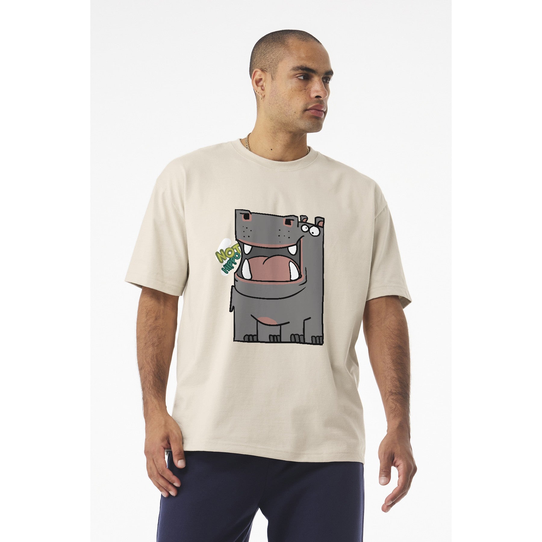 Hippo Cartoon Tee — Cute "Not Hippo" Graphic T-Shirt