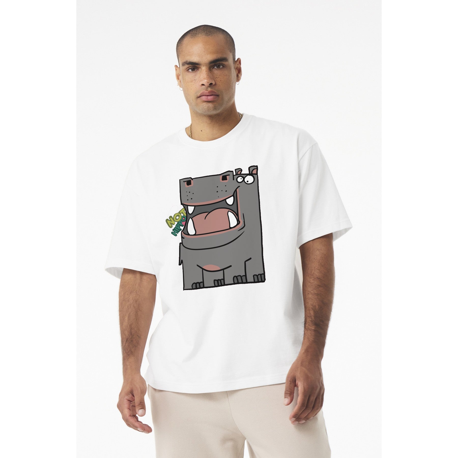 Hippo Cartoon Tee — Cute "Not Hippo" Graphic T-Shirt