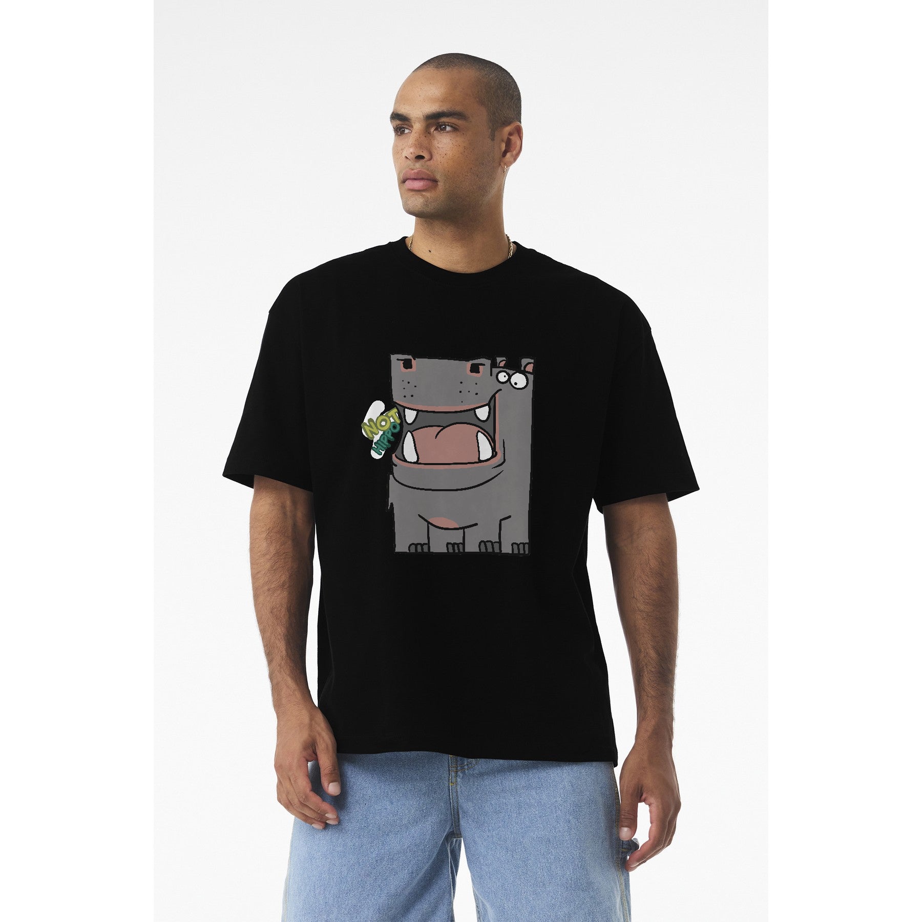 Hippo Cartoon Tee — Cute "Not Hippo" Graphic T-Shirt