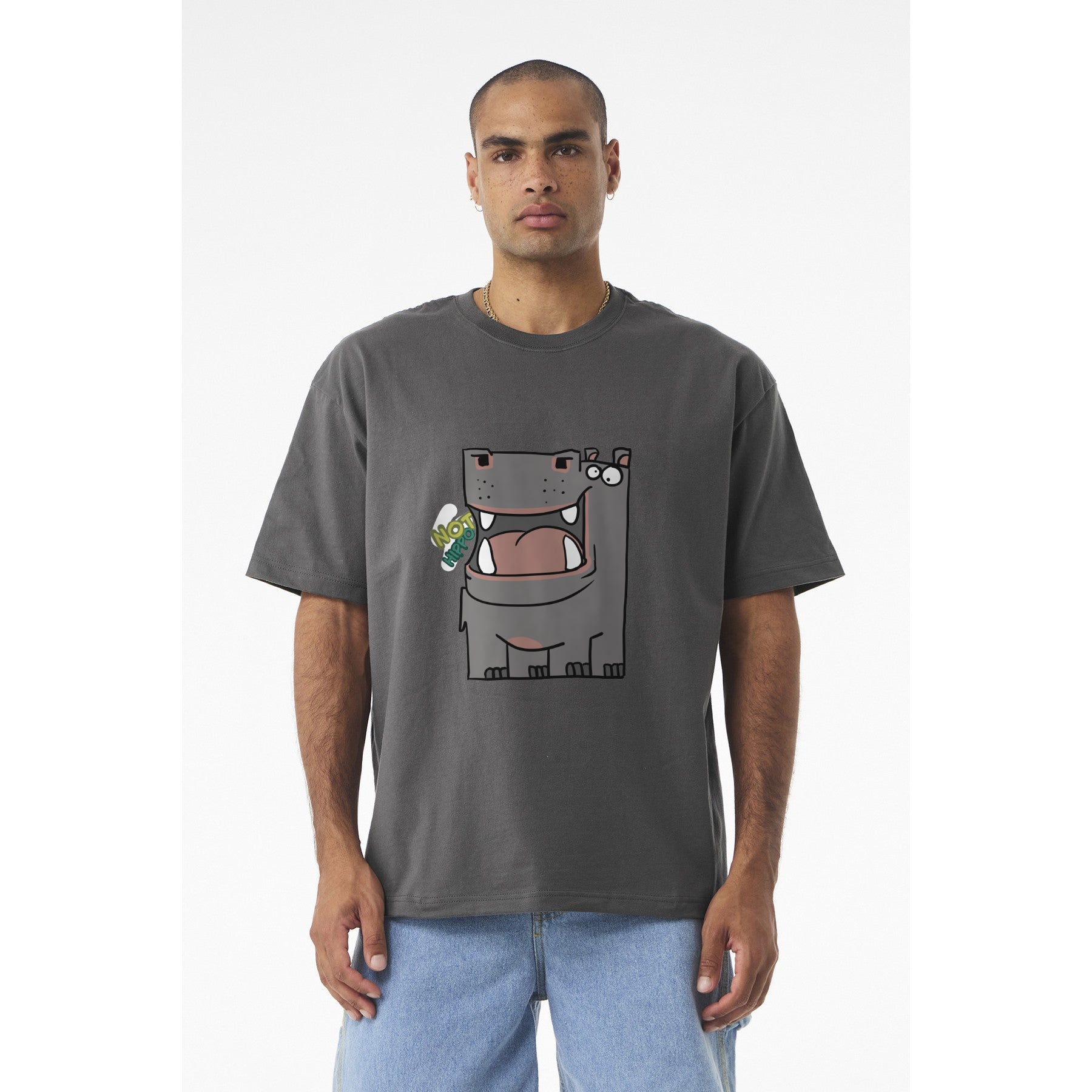 Hippo Cartoon Tee — Cute "Not Hippo" Graphic T-Shirt