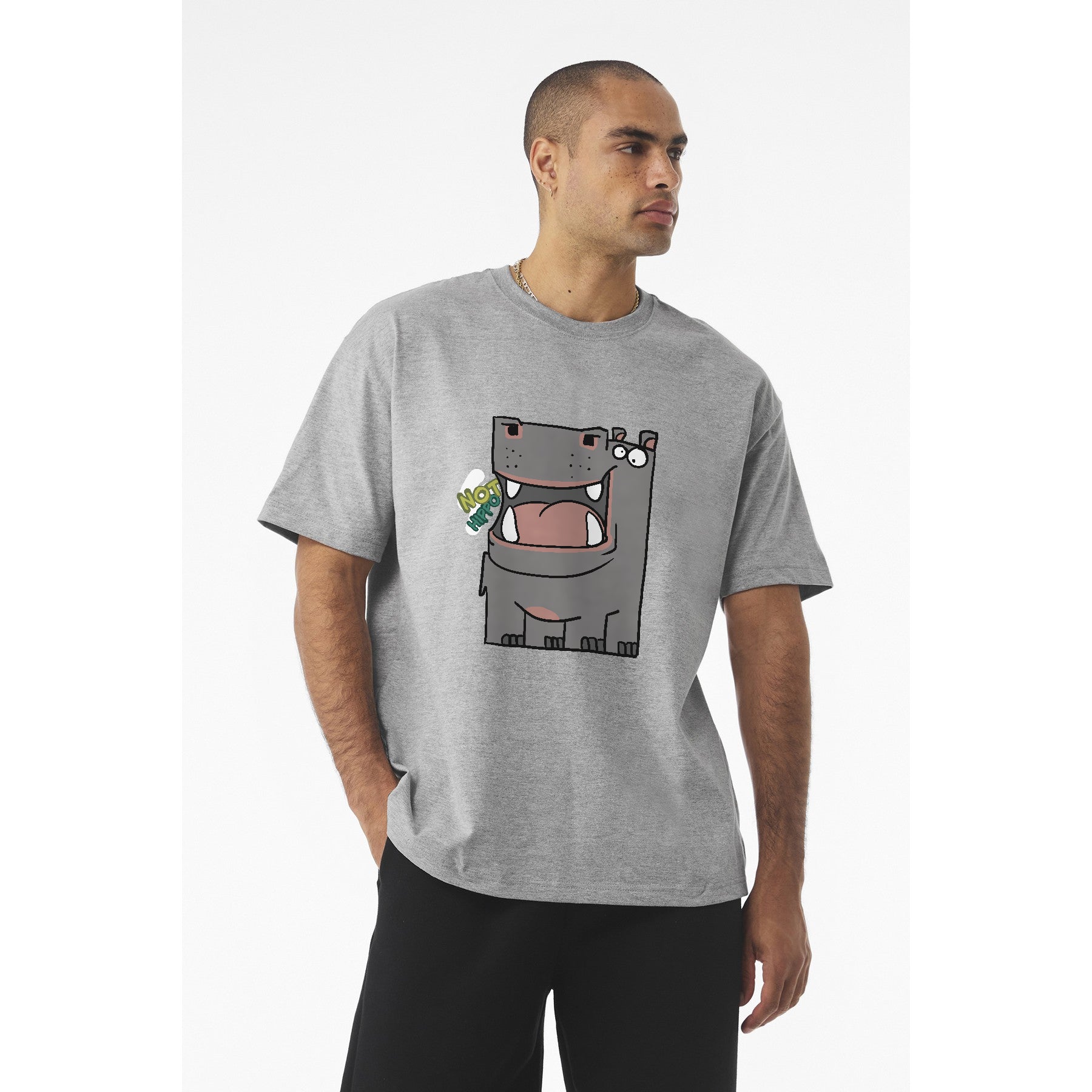Hippo Cartoon Tee — Cute "Not Hippo" Graphic T-Shirt