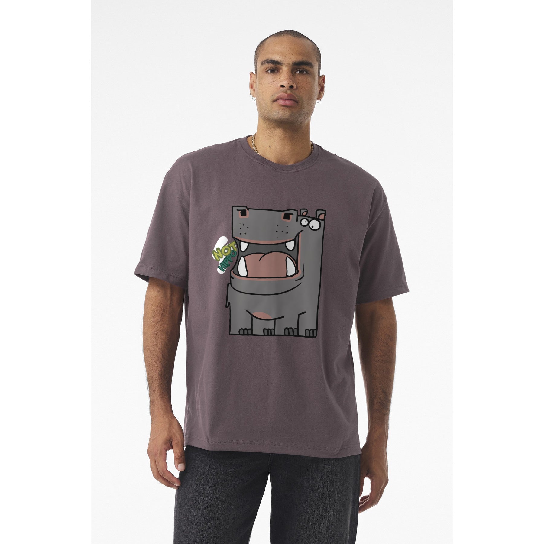 Hippo Cartoon Tee — Cute "Not Hippo" Graphic T-Shirt