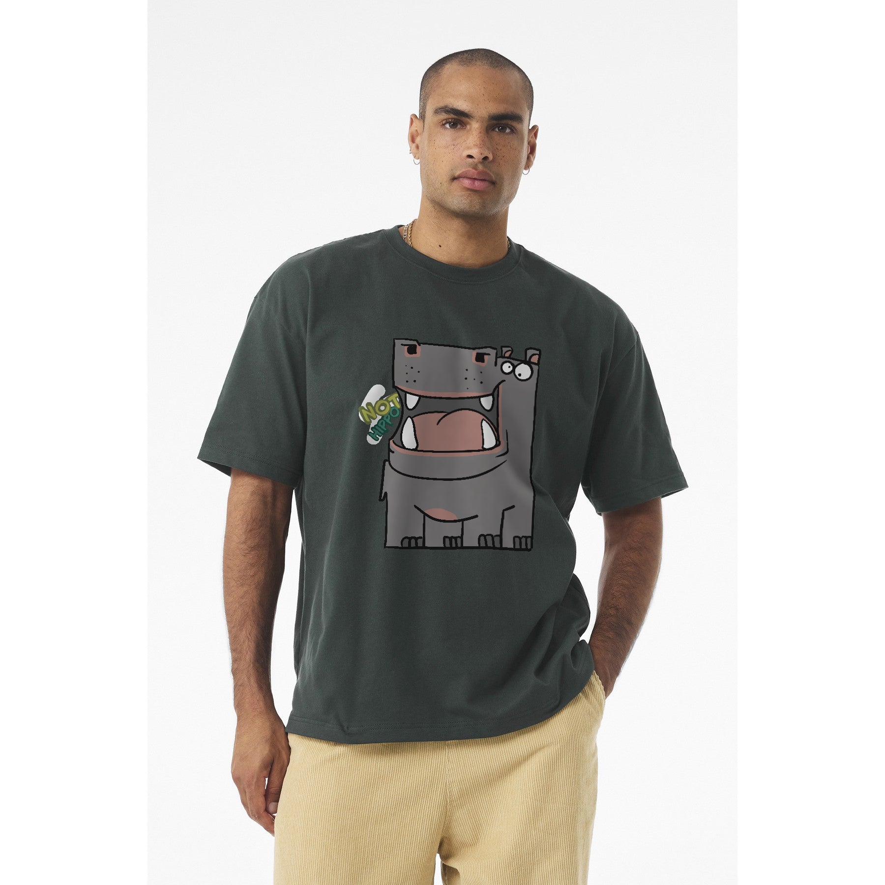 Hippo Cartoon Tee — Cute "Not Hippo" Graphic T-Shirt