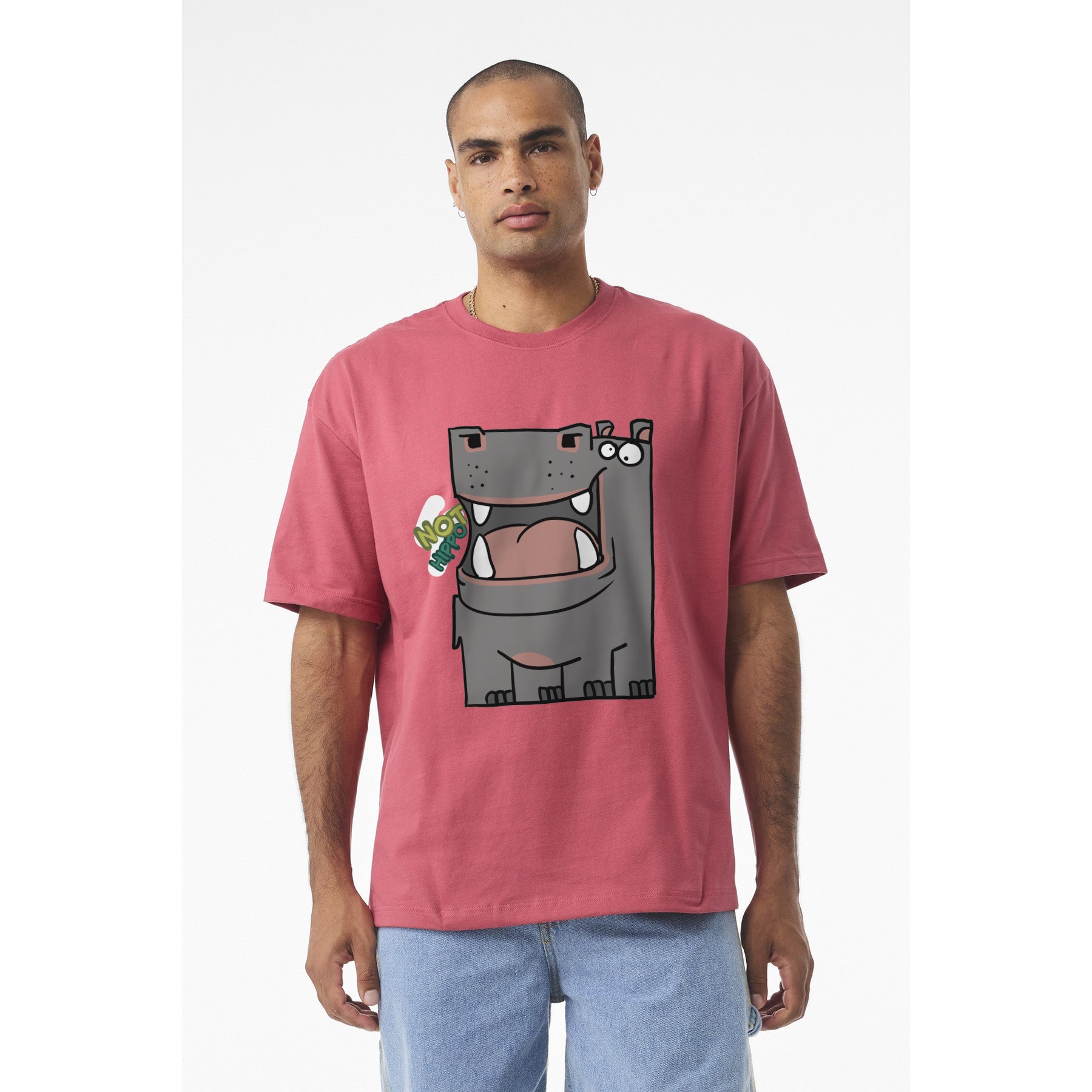Hippo Cartoon Tee — Cute "Not Hippo" Graphic T-Shirt