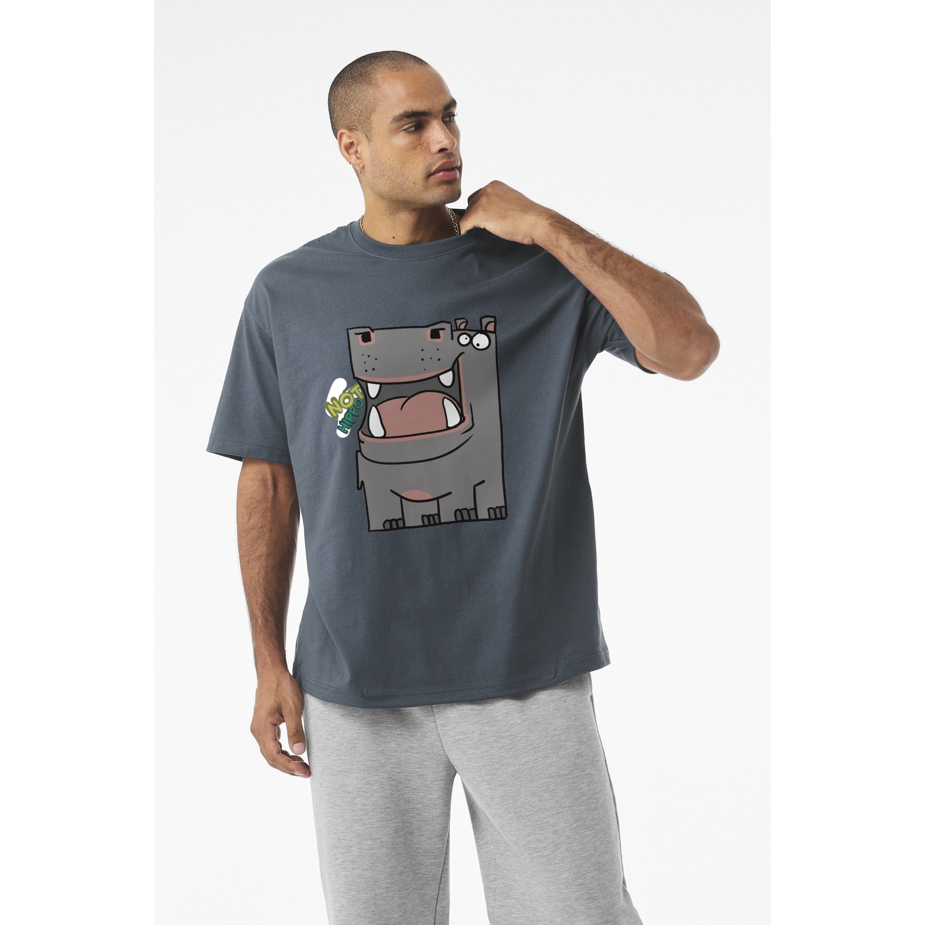 Hippo Cartoon Tee — Cute "Not Hippo" Graphic T-Shirt
