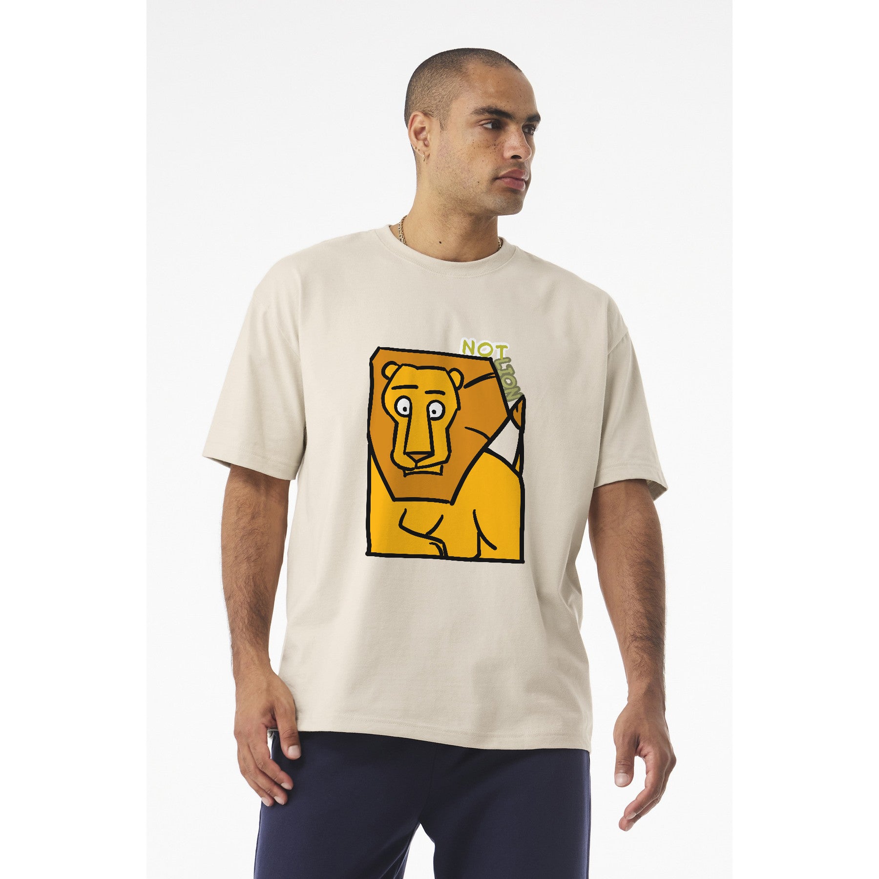 Lion Graphic Tee – "Not Lion" Playful Animal T-Shirt