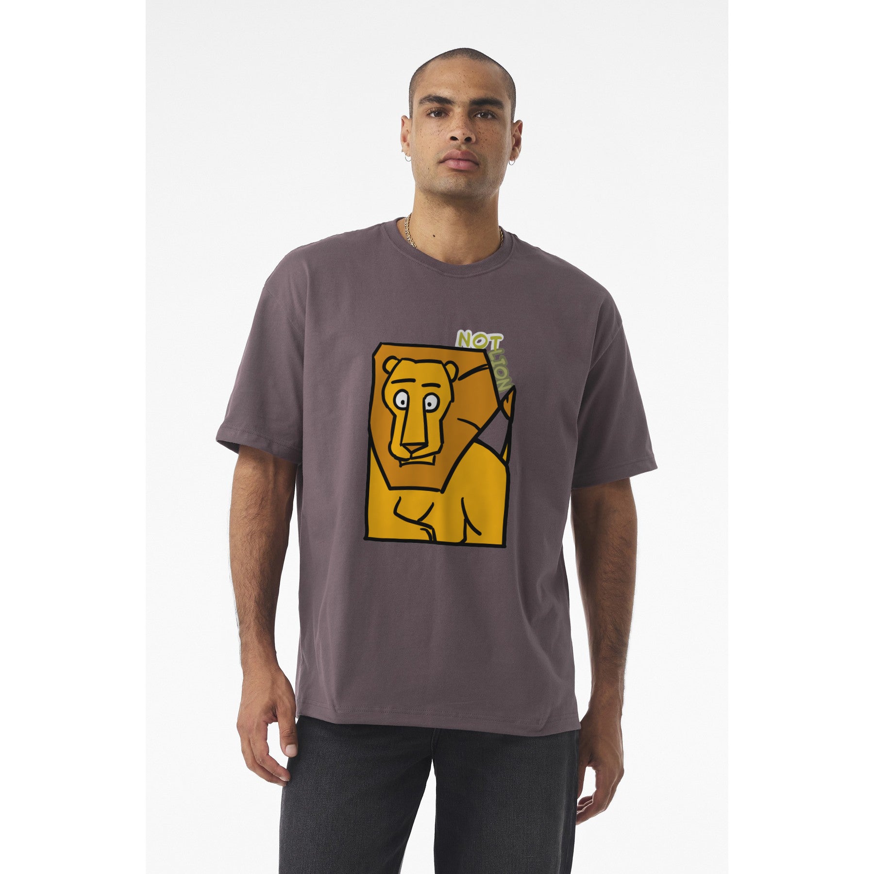 Lion Graphic Tee – "Not Lion" Playful Animal T-Shirt