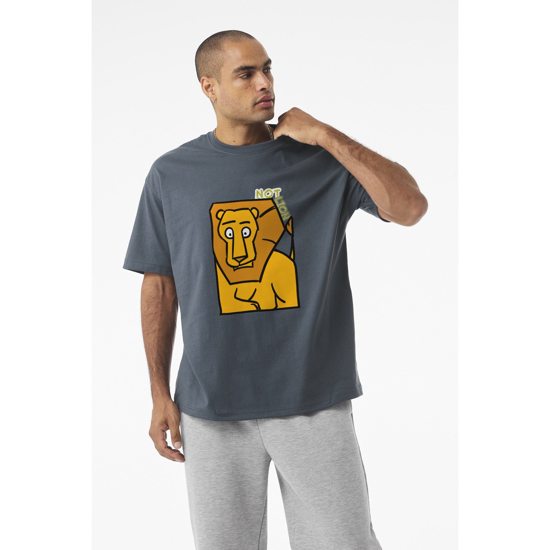 Lion Graphic Tee – "Not Lion" Playful Animal T-Shirt