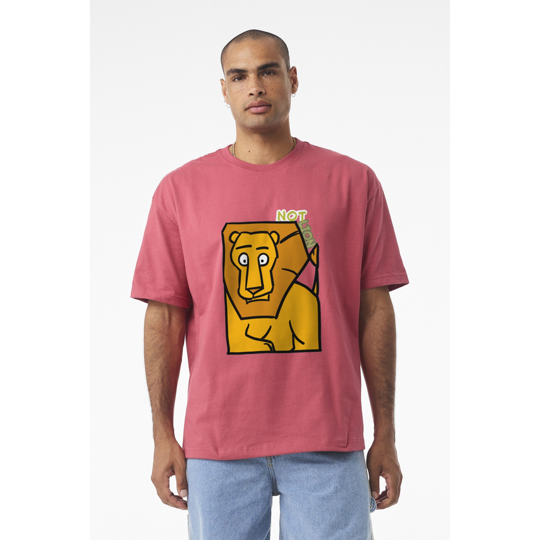 Lion Graphic Tee – "Not Lion" Playful Animal T-Shirt