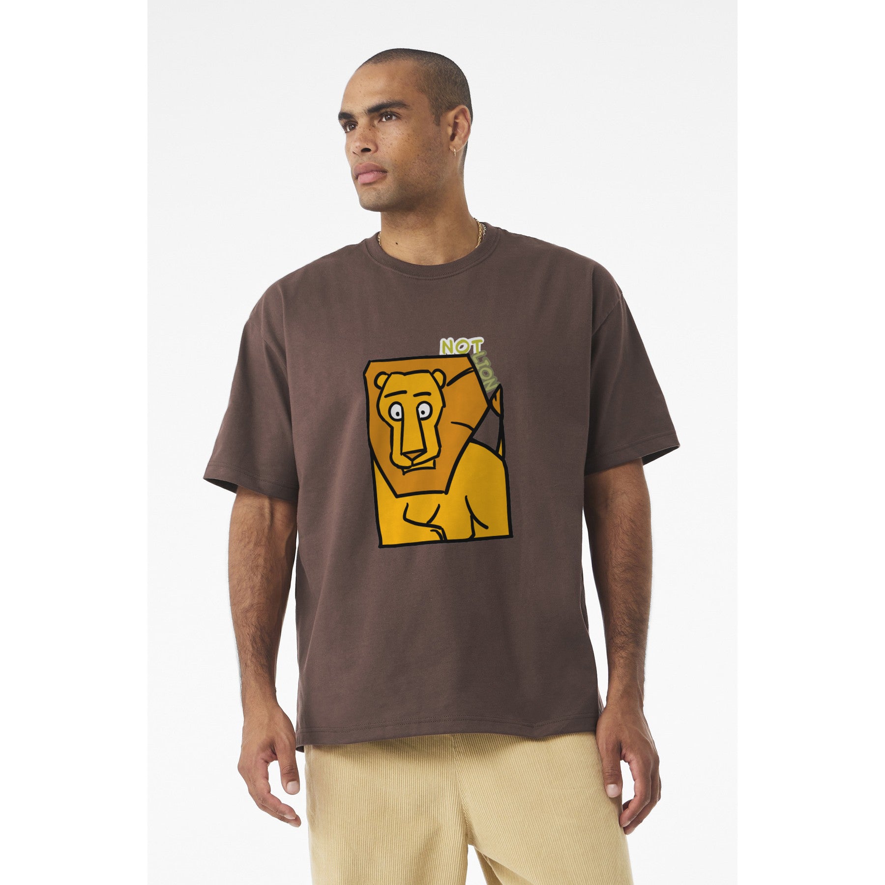 Lion Graphic Tee – "Not Lion" Playful Animal T-Shirt