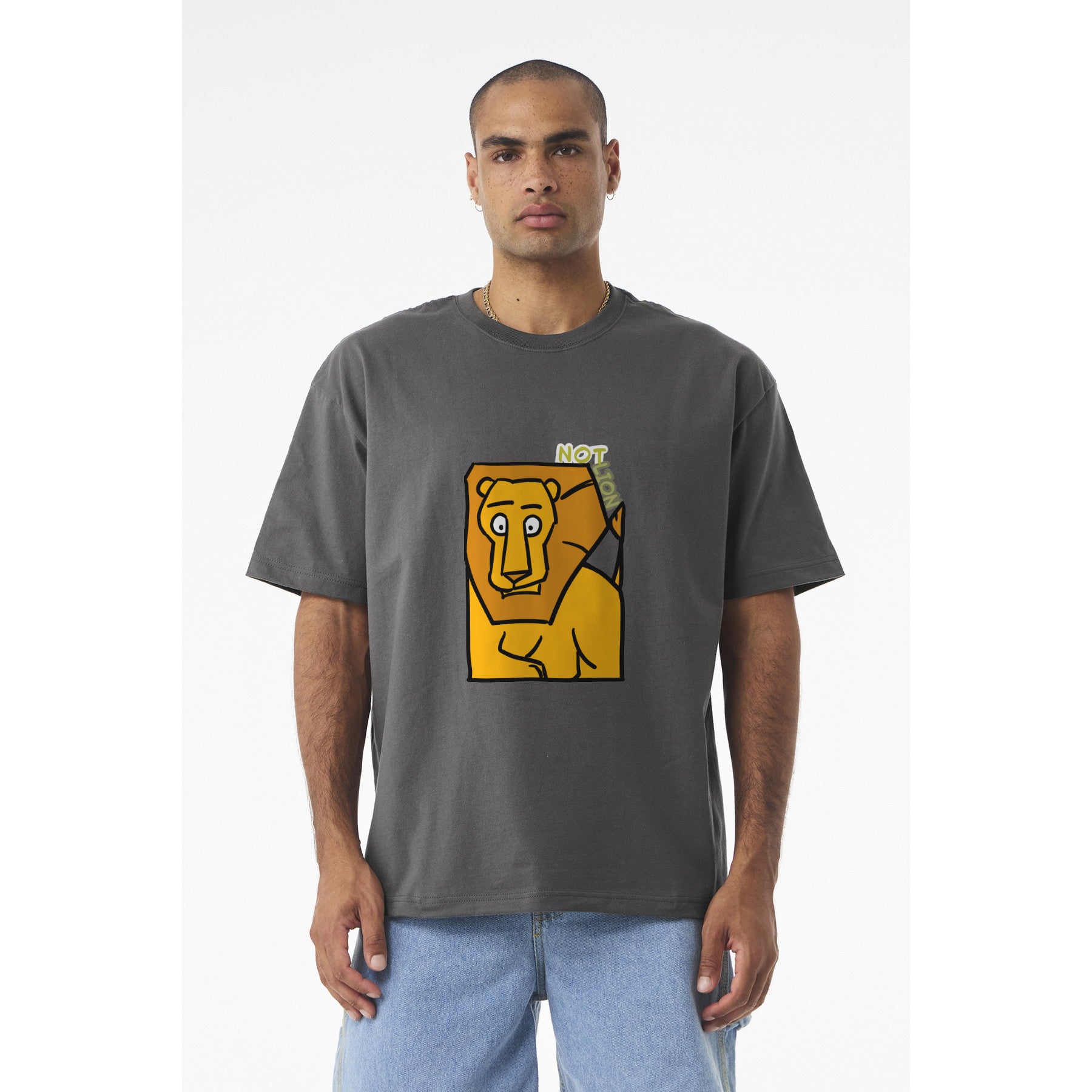 Lion Graphic Tee – "Not Lion" Playful Animal T-Shirt