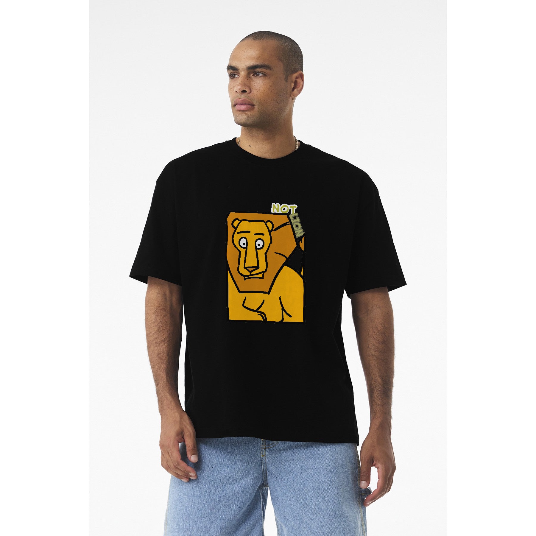 Lion Graphic Tee – "Not Lion" Playful Animal T-Shirt