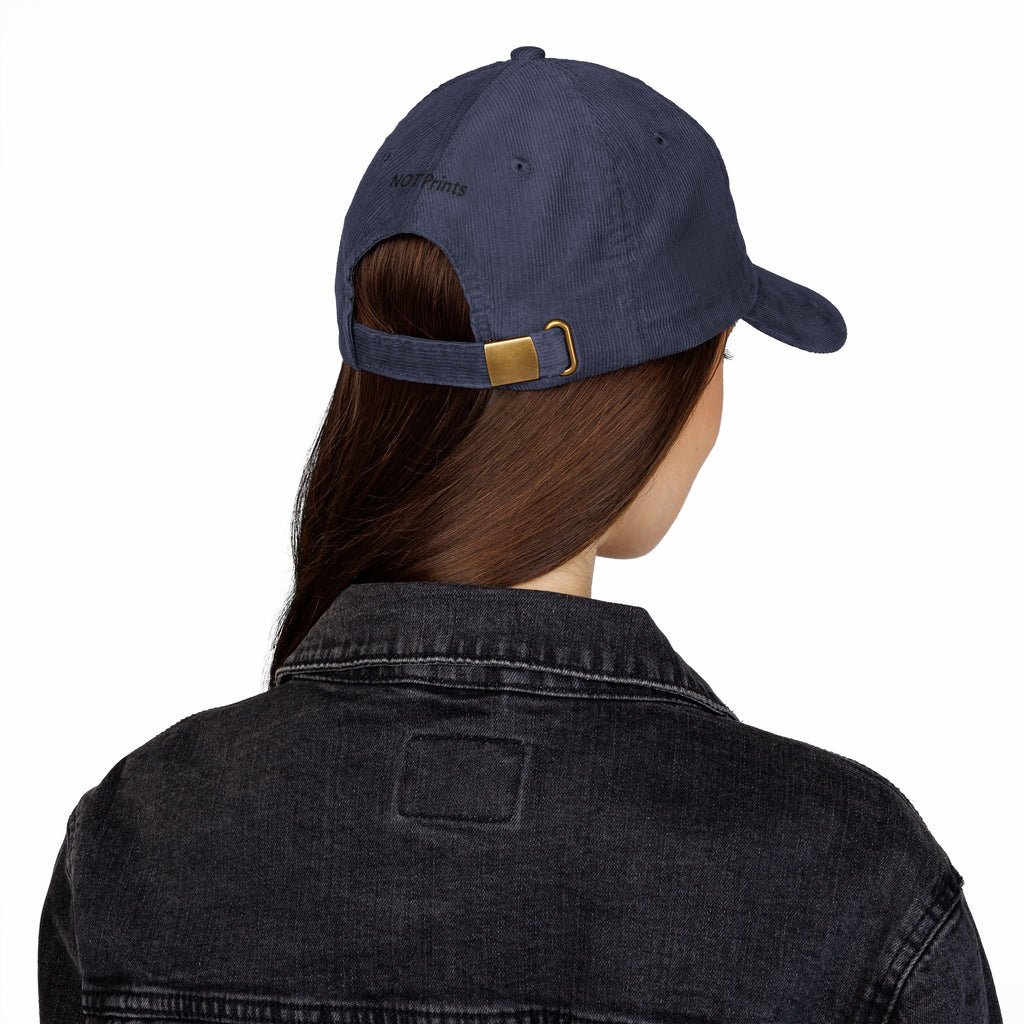 Vintage Corduroy Cap — Embroidered 'not elephant' Logo Hat