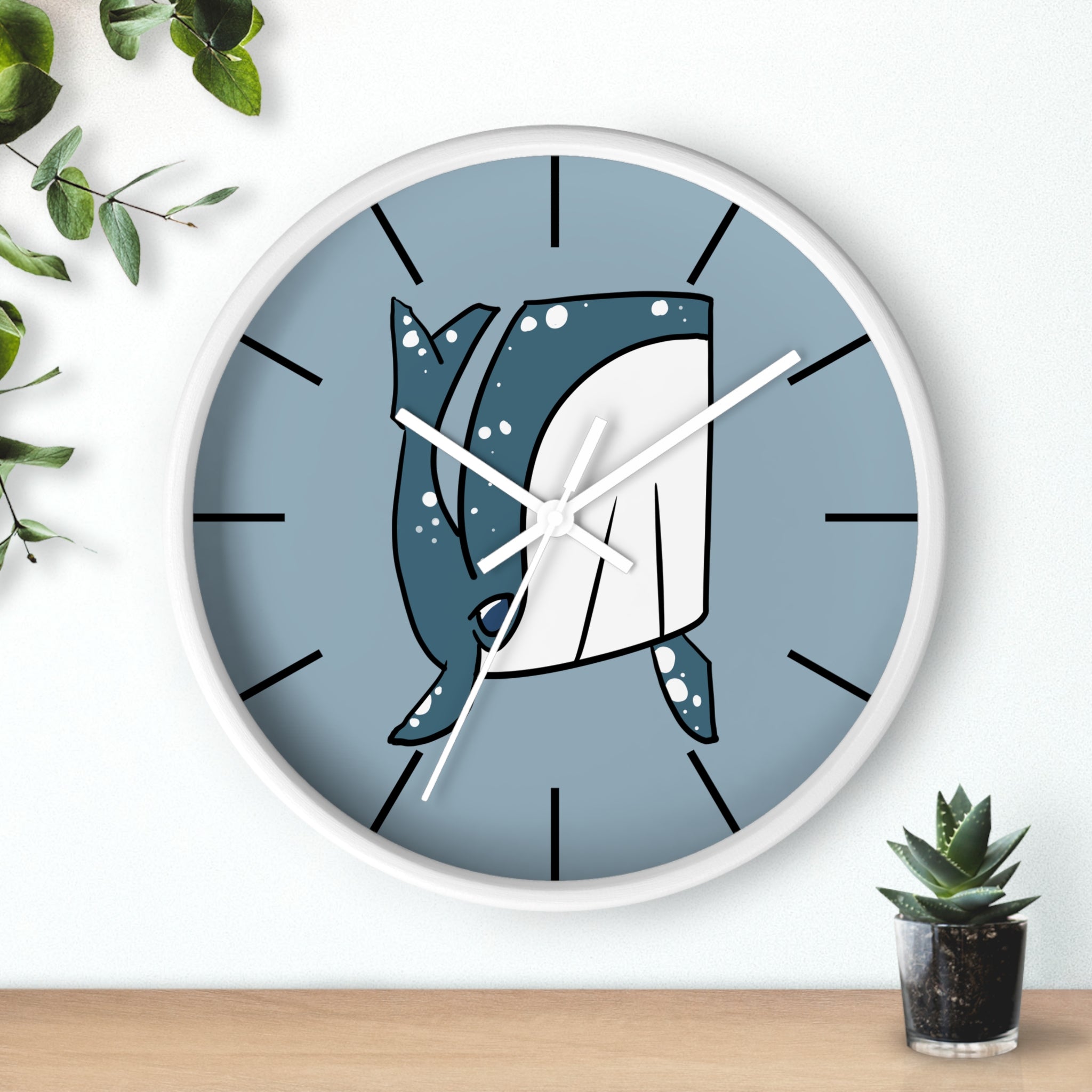 Whale Shark Wall Clock — Cute Nautical Ocean Decor, Marine Life Gift