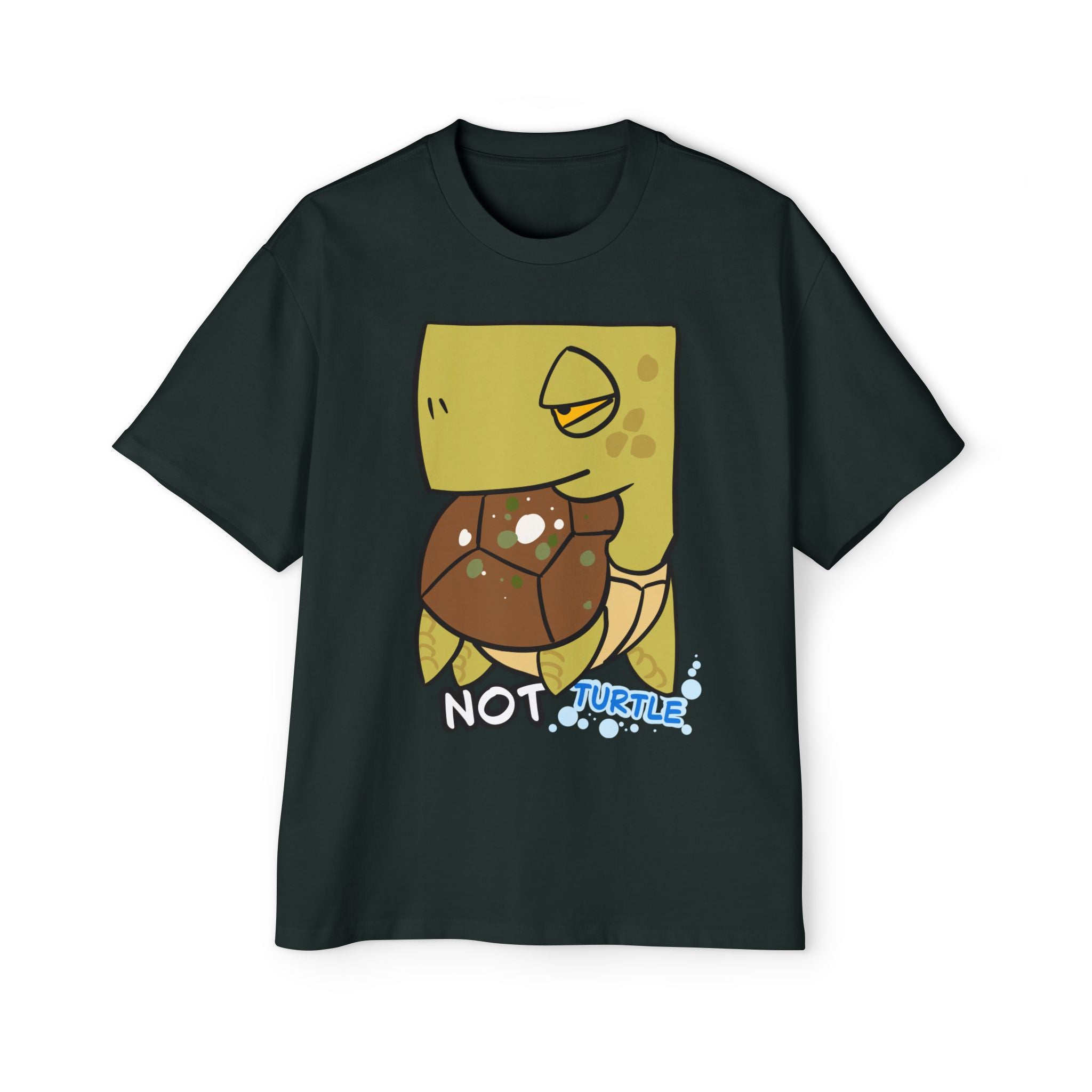 Turtle Graphic Tee — Cute "NOT TURTLE" Illustration Men’s Oversized Shirt