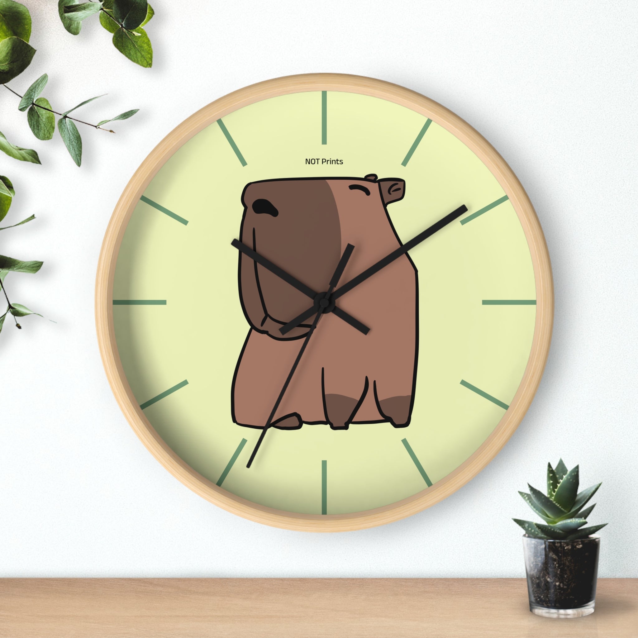 Cute Capybara Wall Clock — Cartoon Animal Clock for Nursery & Home