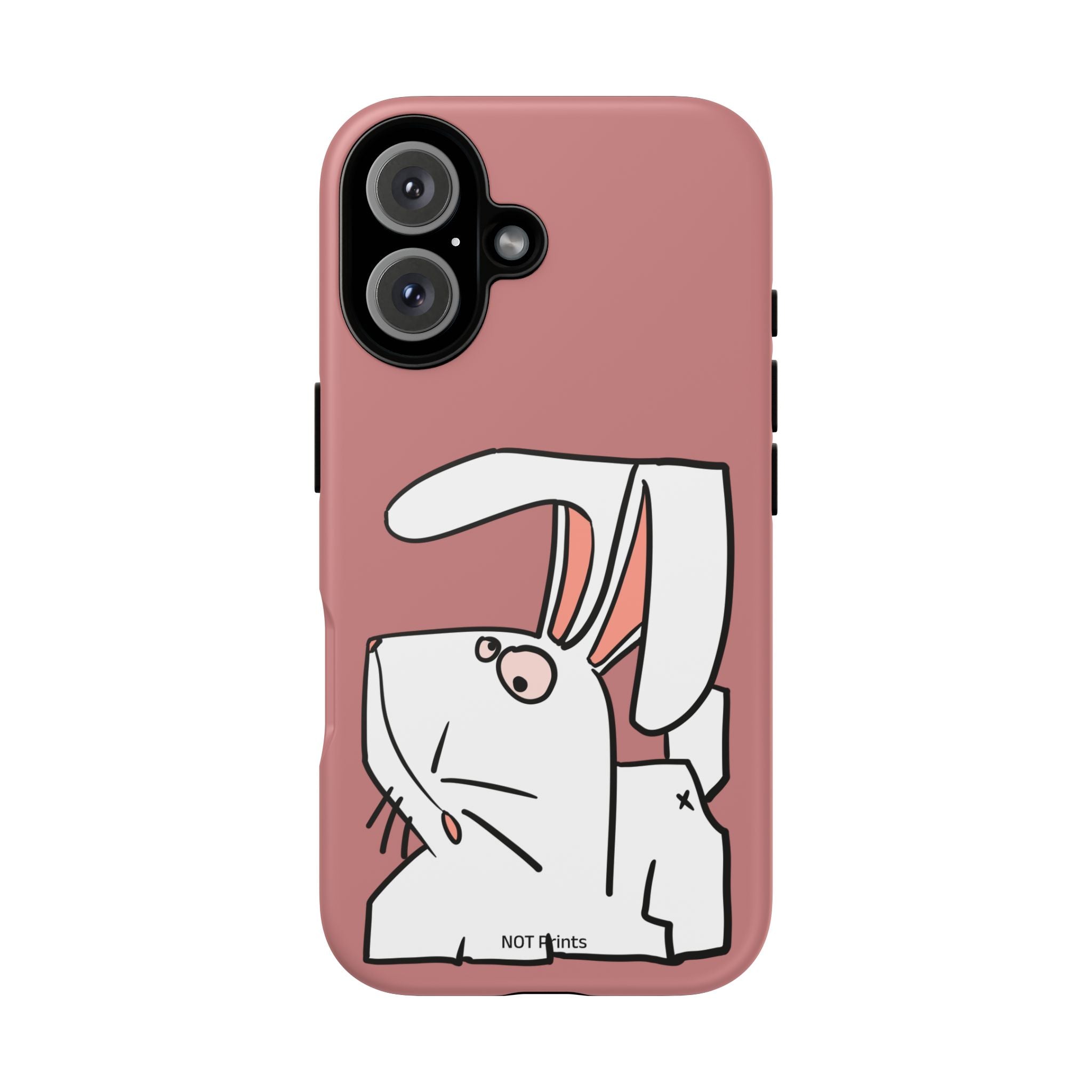 Coque de téléphone résistante Bunny Sketch — Coque iPhone Lapin Minimaliste Mignonne
