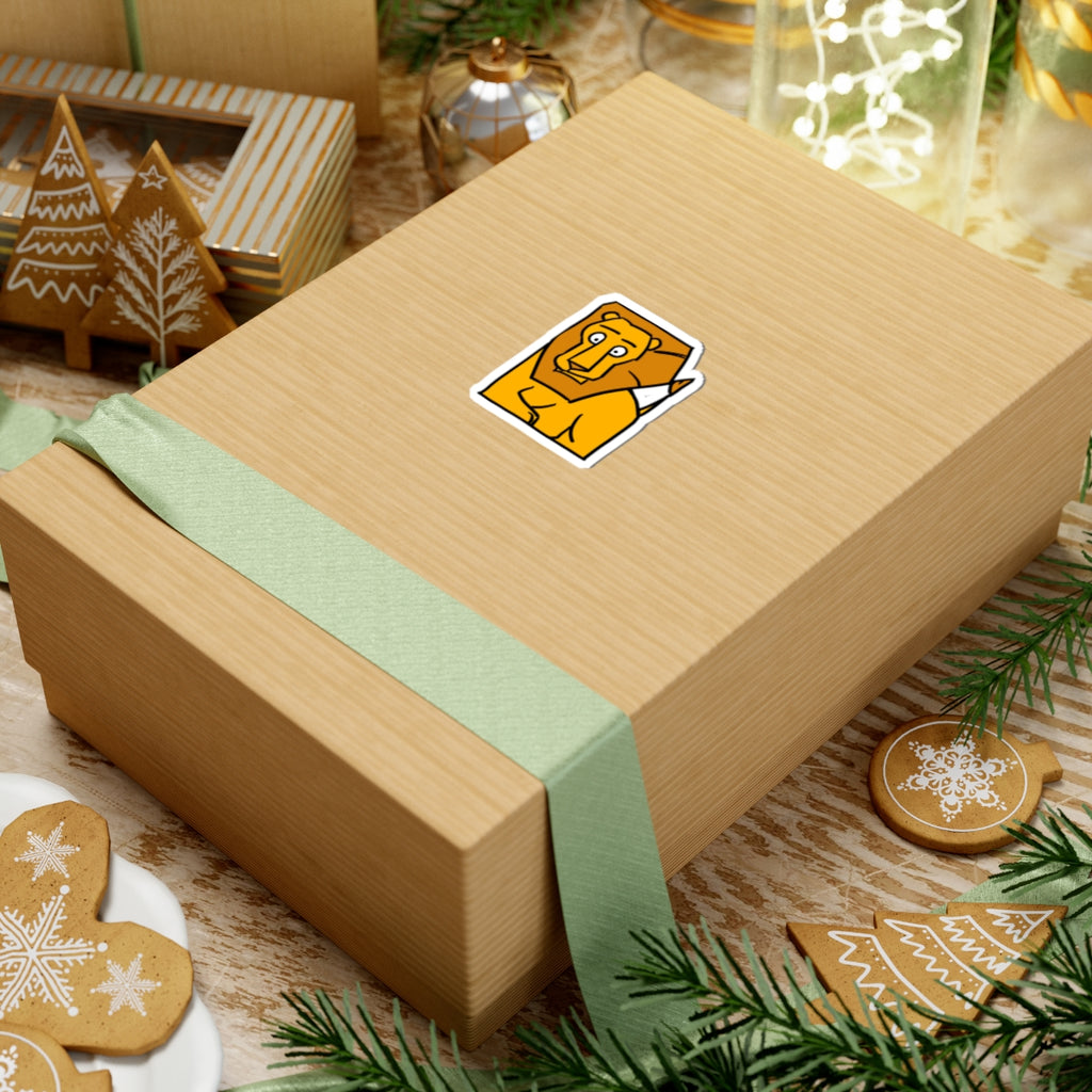 Lion Illustration Kiss-Cut Sticker – Cute Cartoon Laptop Decal