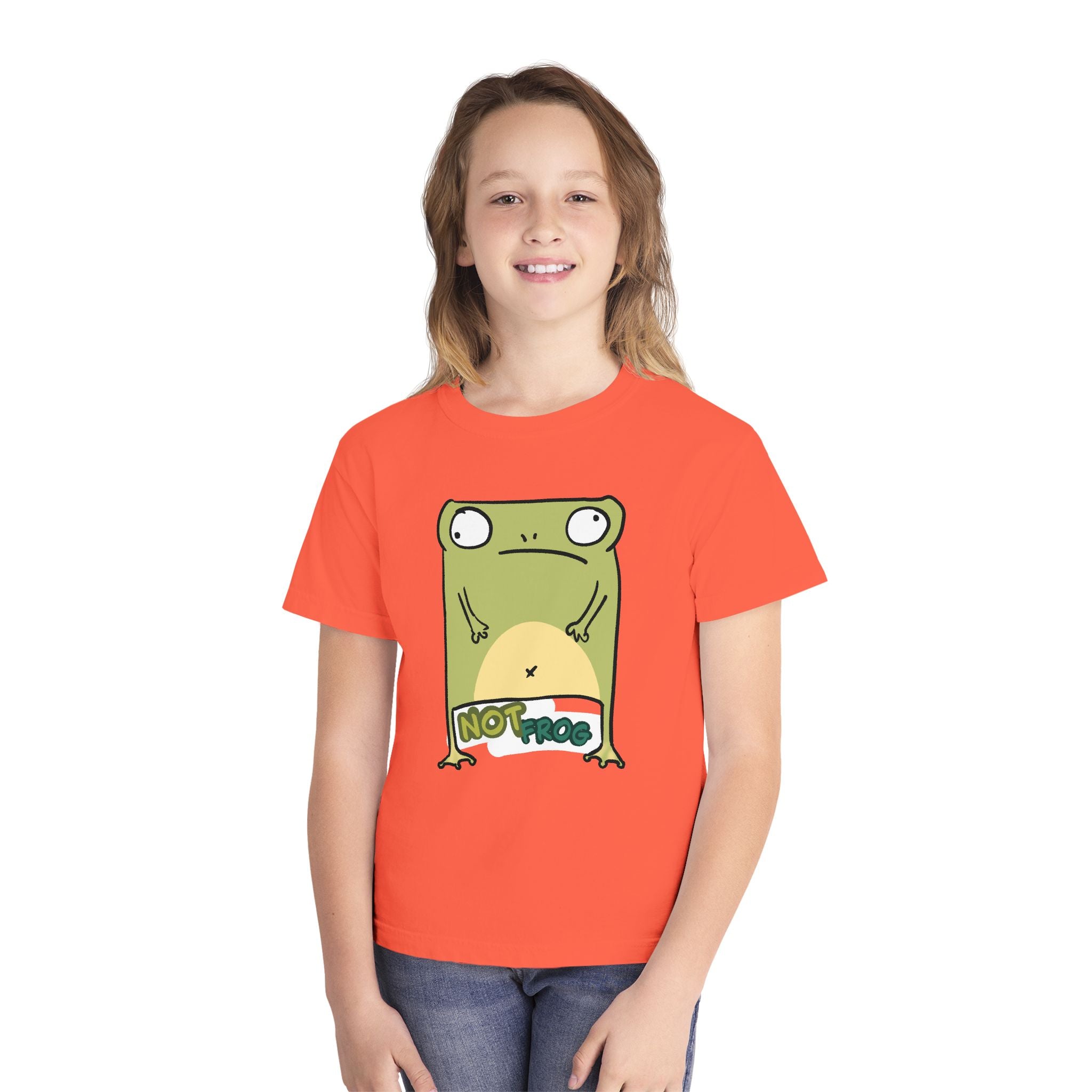 Frog Youth Tee — Cute "No Frog" Cartoon Frog Graphic Shirt