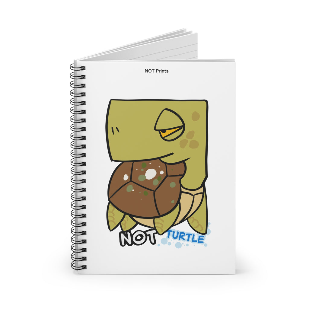Not Turtle Spiral Notebook — Cute Cartoon Turtle Sketch Ruled Journal