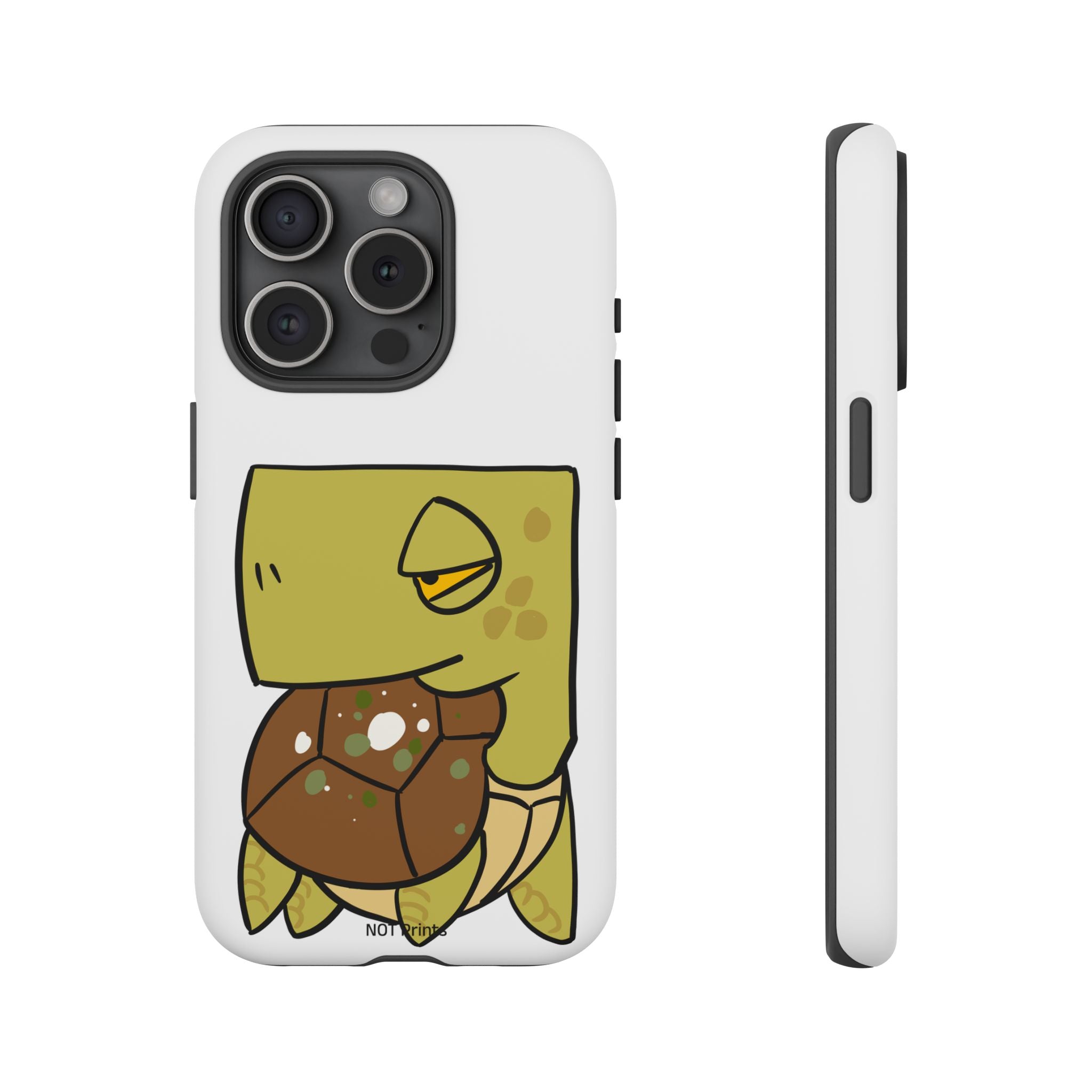Turtle Tough Phone Case — Cute Grumpy Turtle Protective Cover