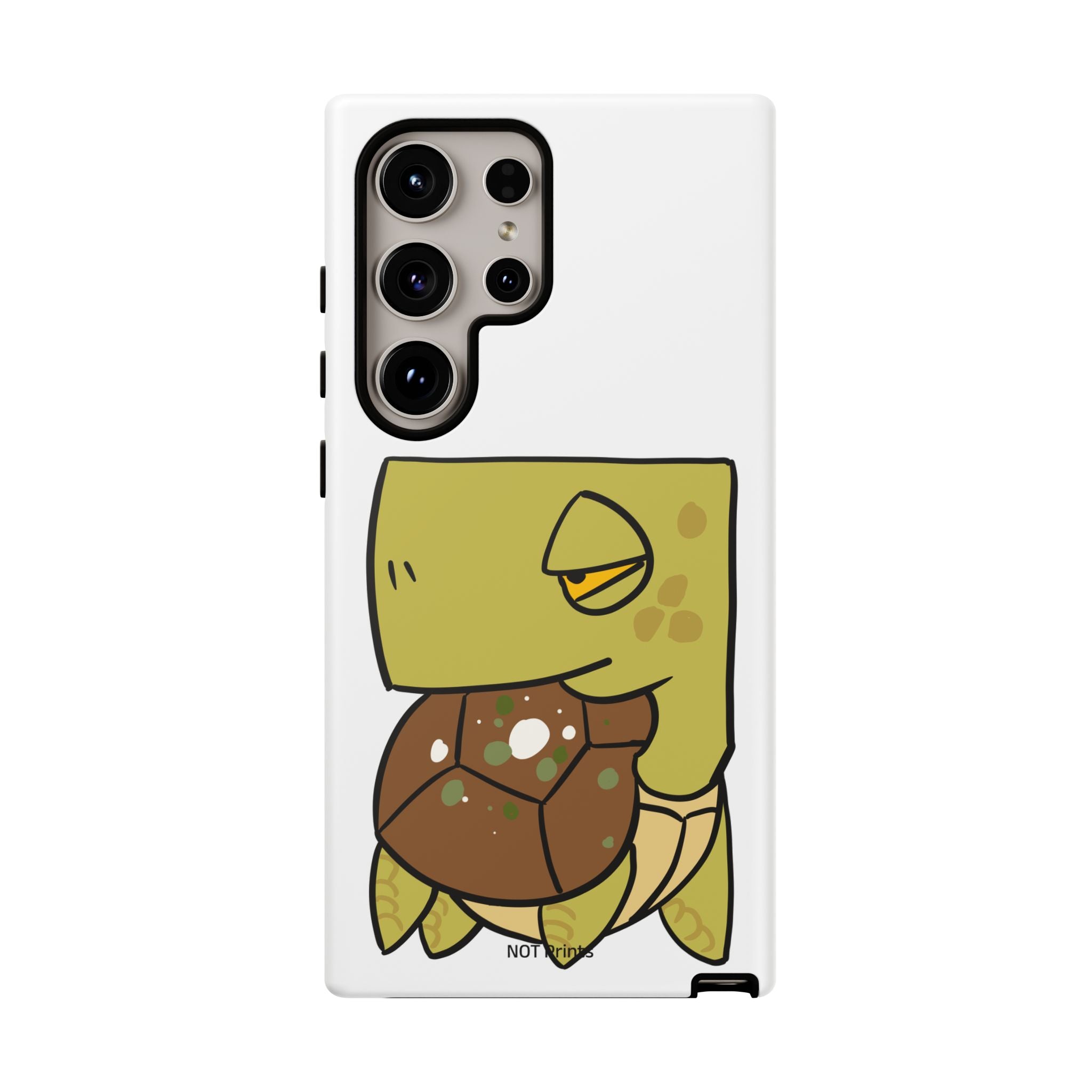 Turtle Tough Phone Case — Cute Grumpy Turtle Protective Cover