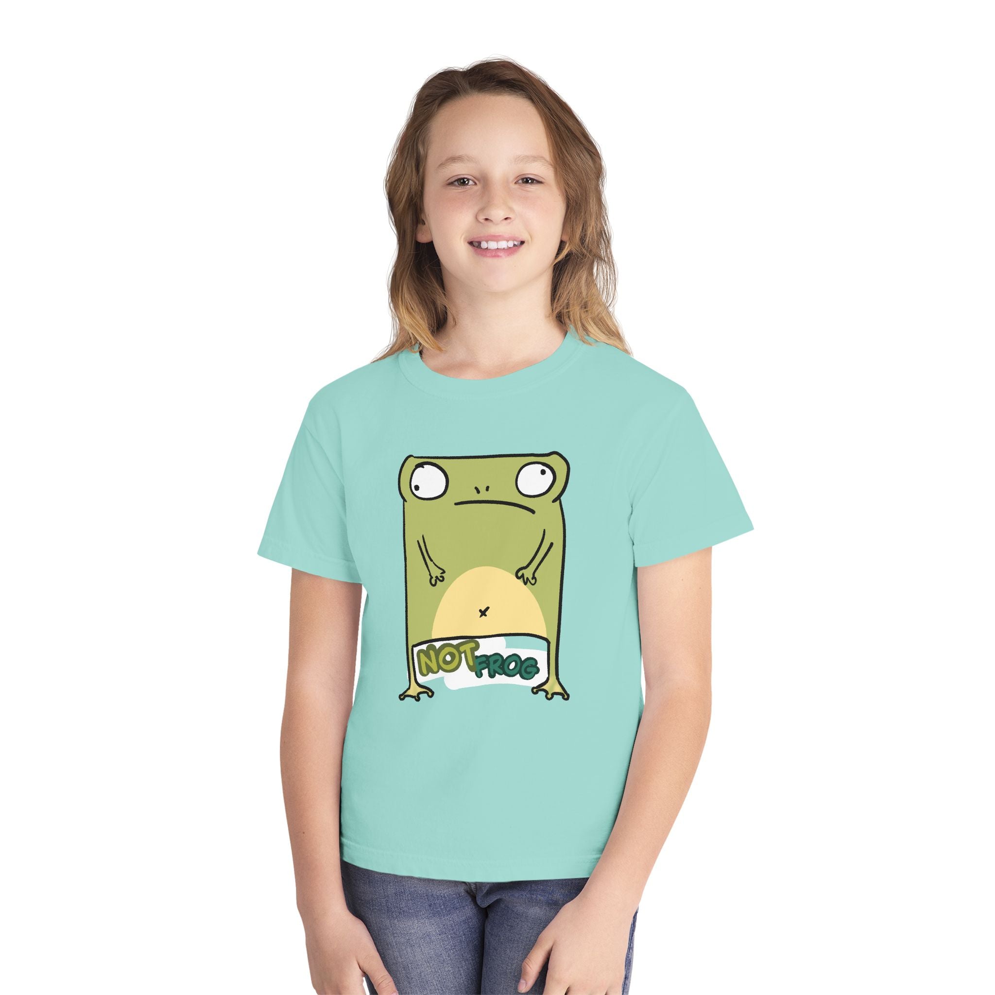 Frog Youth Tee — Cute "No Frog" Cartoon Frog Graphic Shirt