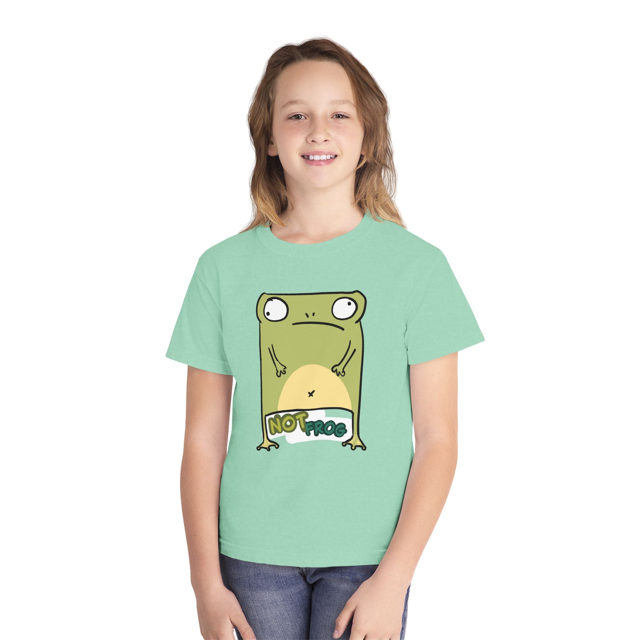 Frog Youth Tee — Cute "No Frog" Cartoon Frog Graphic Shirt