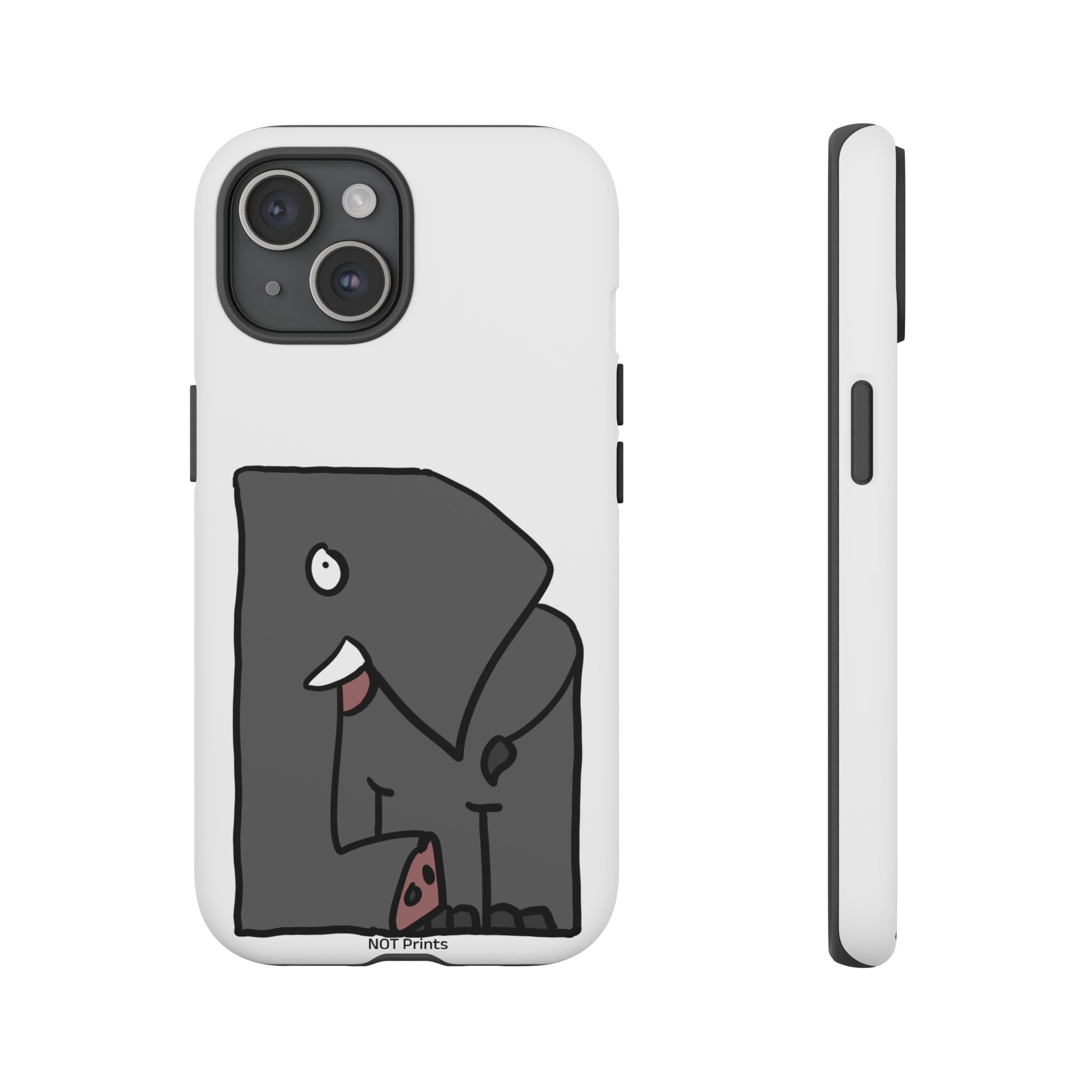 Coque de Téléphone Mignonne Éléphant Dessin Animé — Coque de Protection iPhone Amusante et Robuste